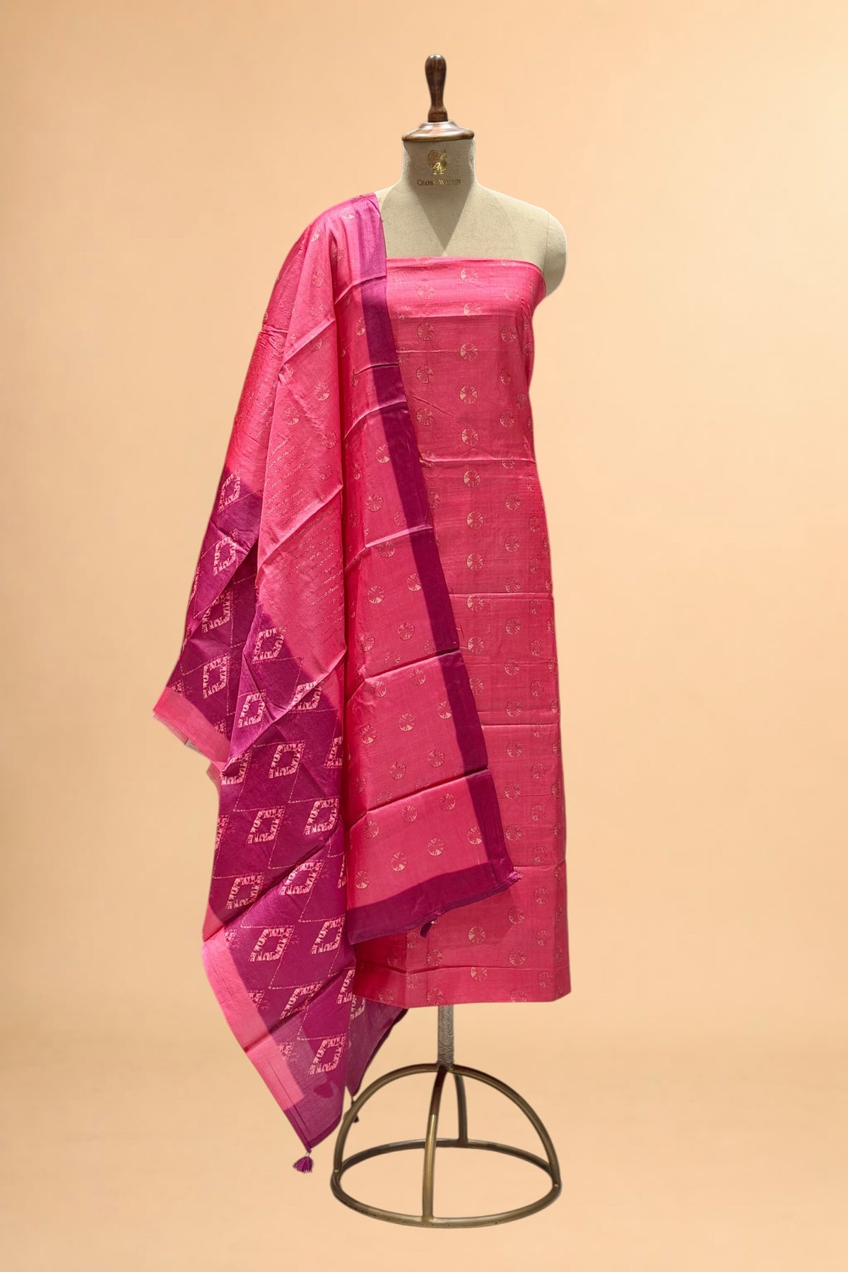 Blush Pink Banarasi Pure Tusser Silk Suit Set