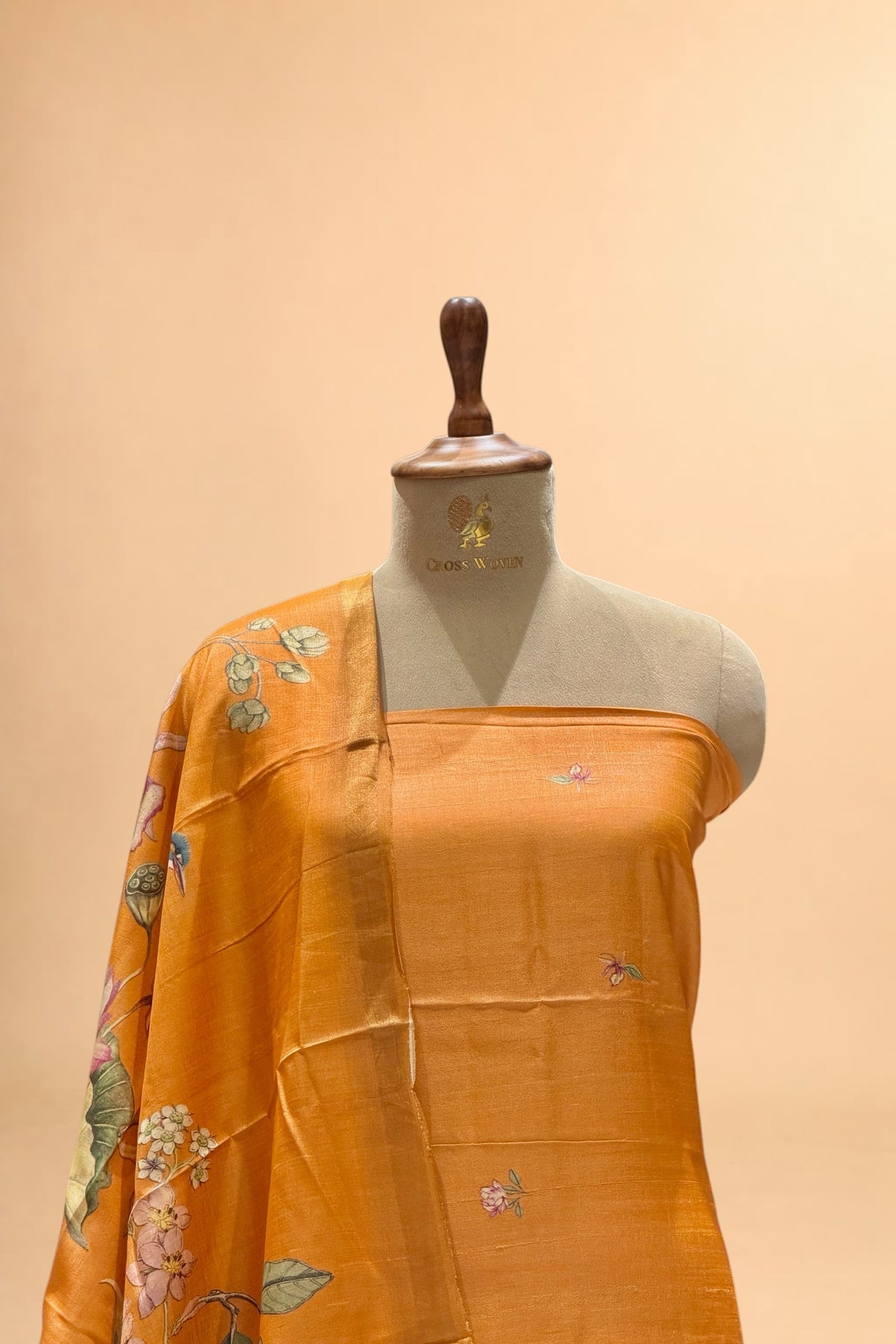 Orange Banarasi Pure Tusser Silk Suit Set