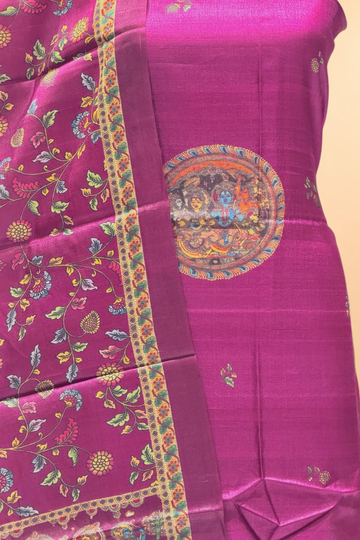 Magenta Purple Banarasi Pure Tusser Silk Suit Set