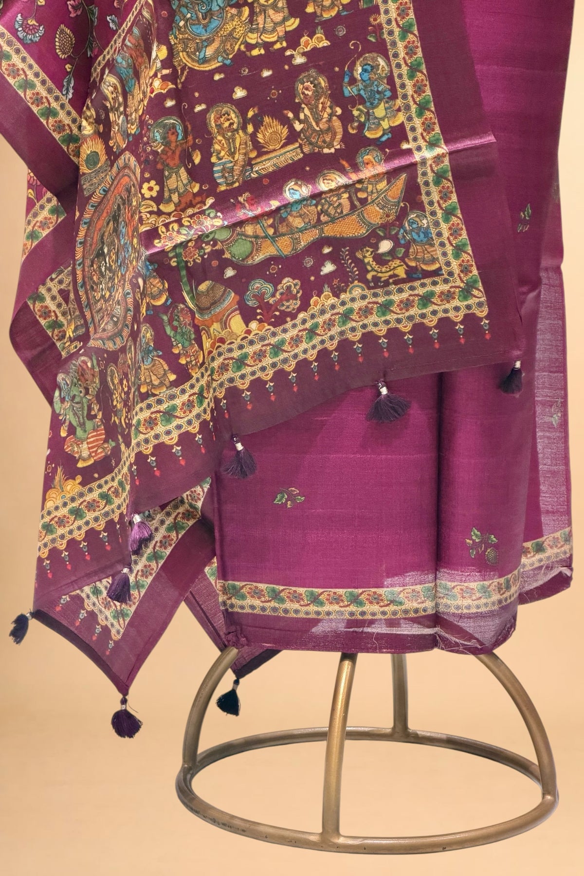 Magenta Purple Banarasi Pure Tusser Silk Suit Set