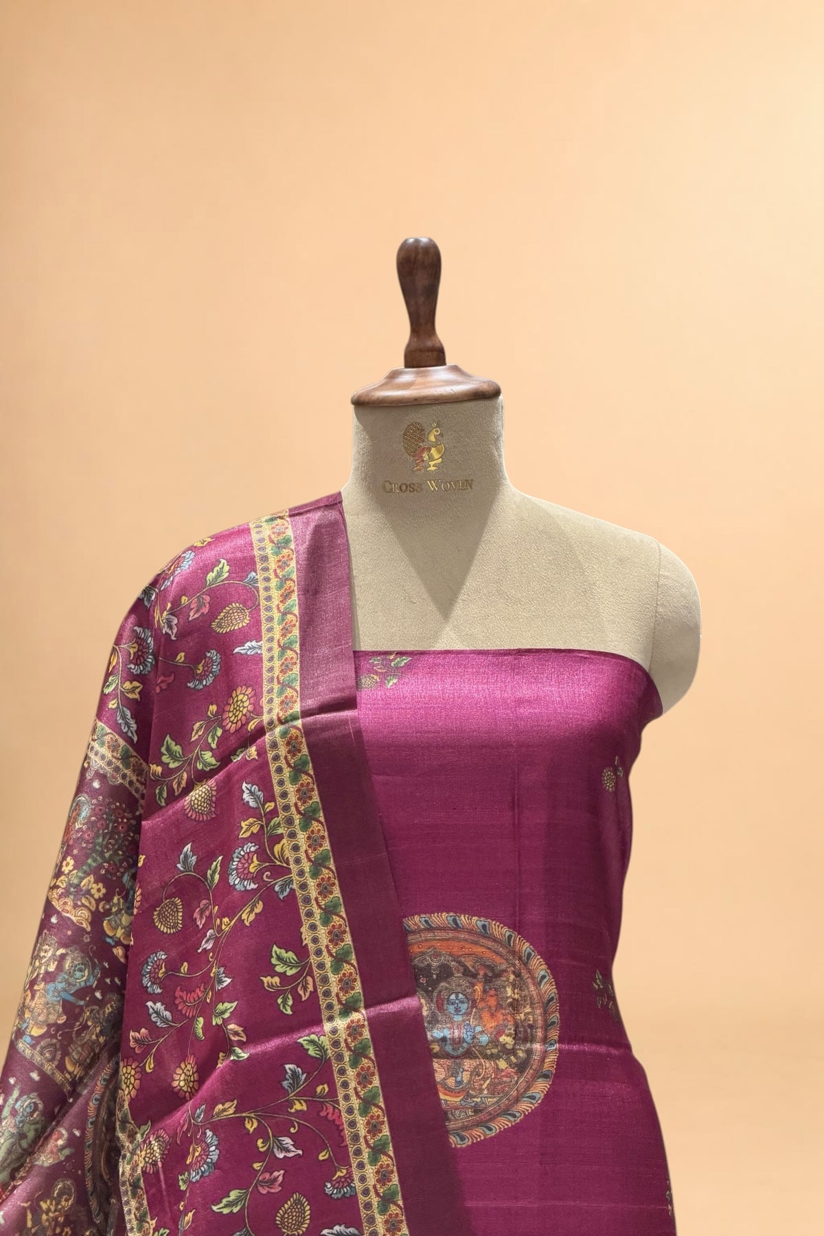Magenta Purple Banarasi Pure Tusser Silk Suit Set