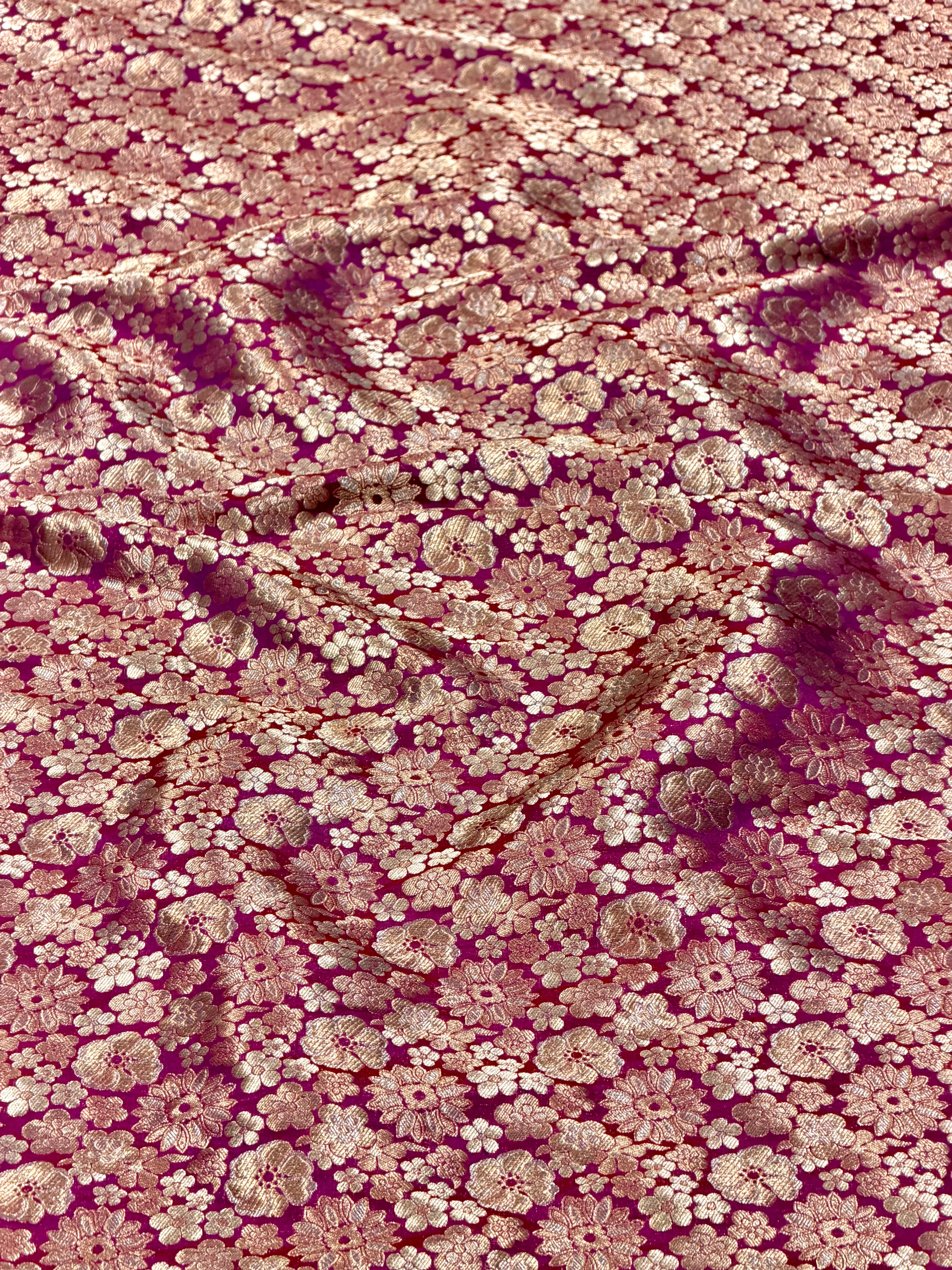 Magenta Purple Sona - Rupa Katan Silk Handloom Fabric