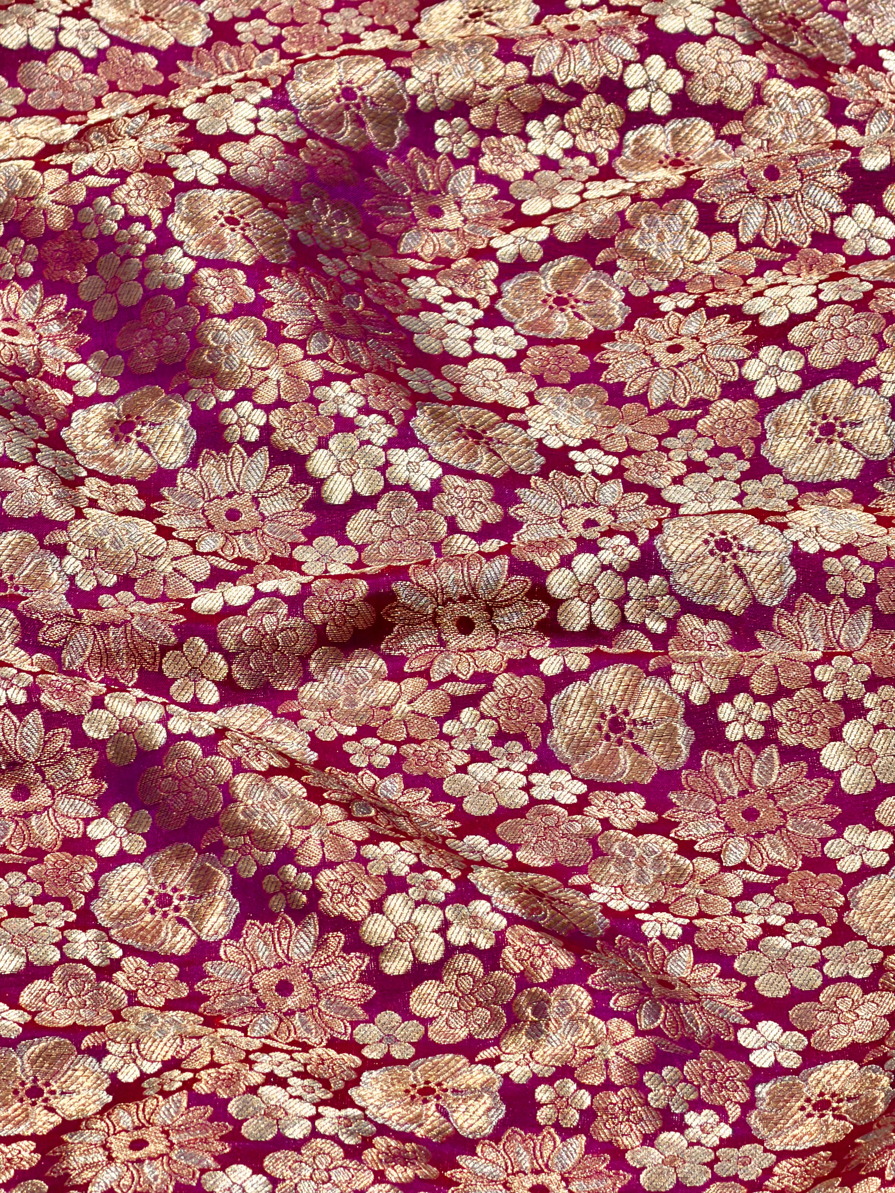 Magenta Purple Sona - Rupa Katan Silk Handloom Fabric