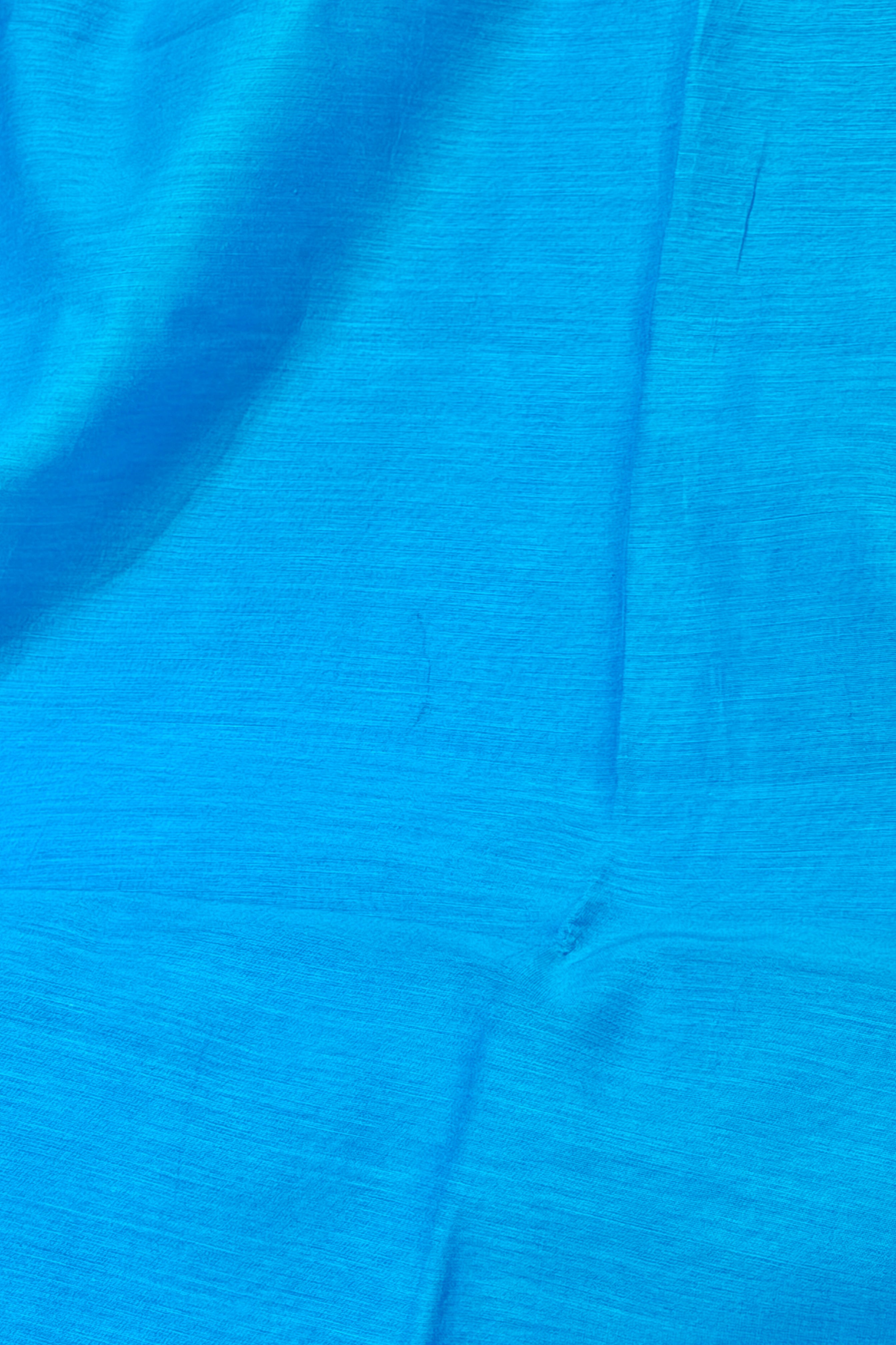 Turquoise Blue Mul Suit Set with Tissue Panel Top & Stripe Dupatta