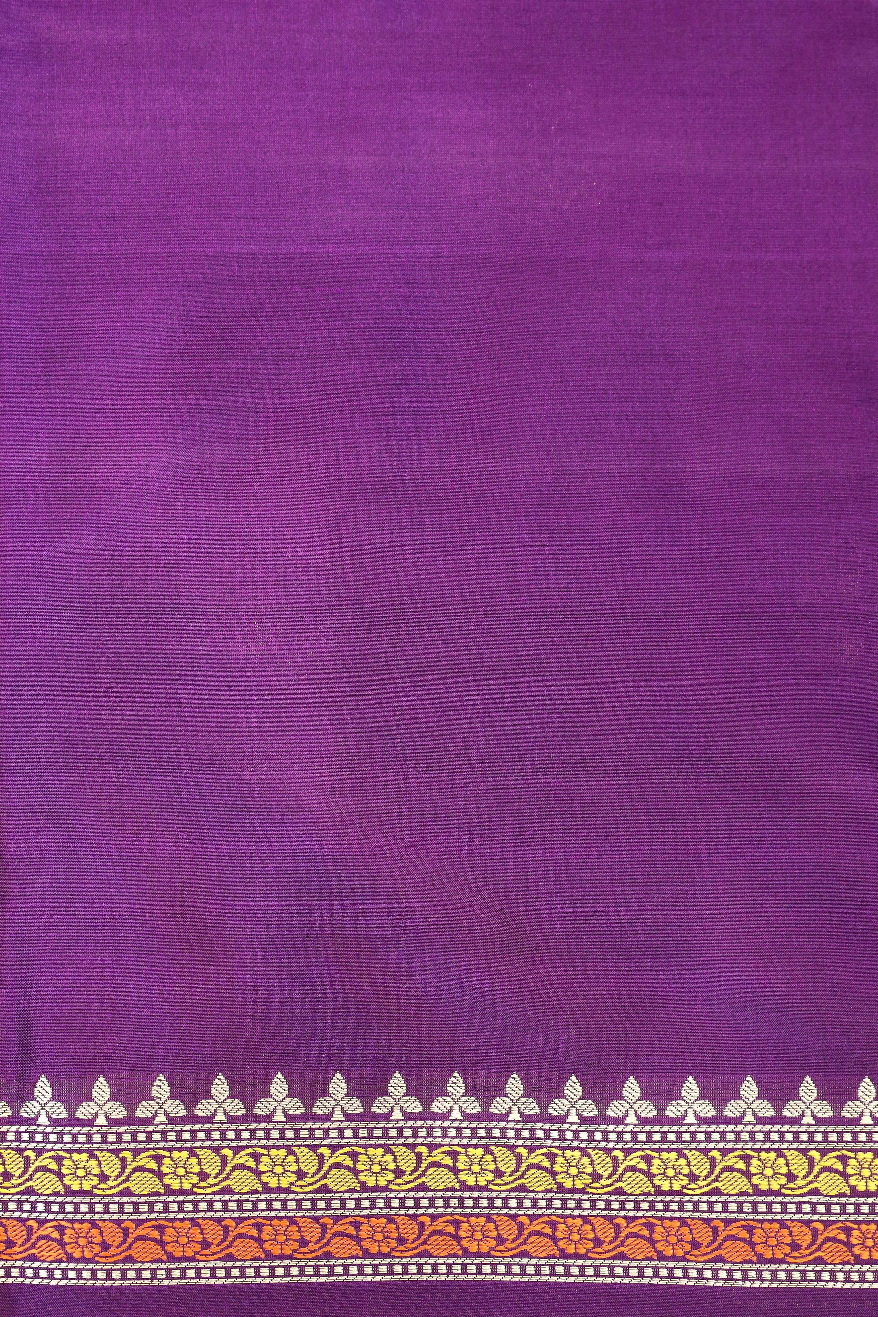 Purple Katan Silk Suit Set With Kadhwa Weaving Dupatta