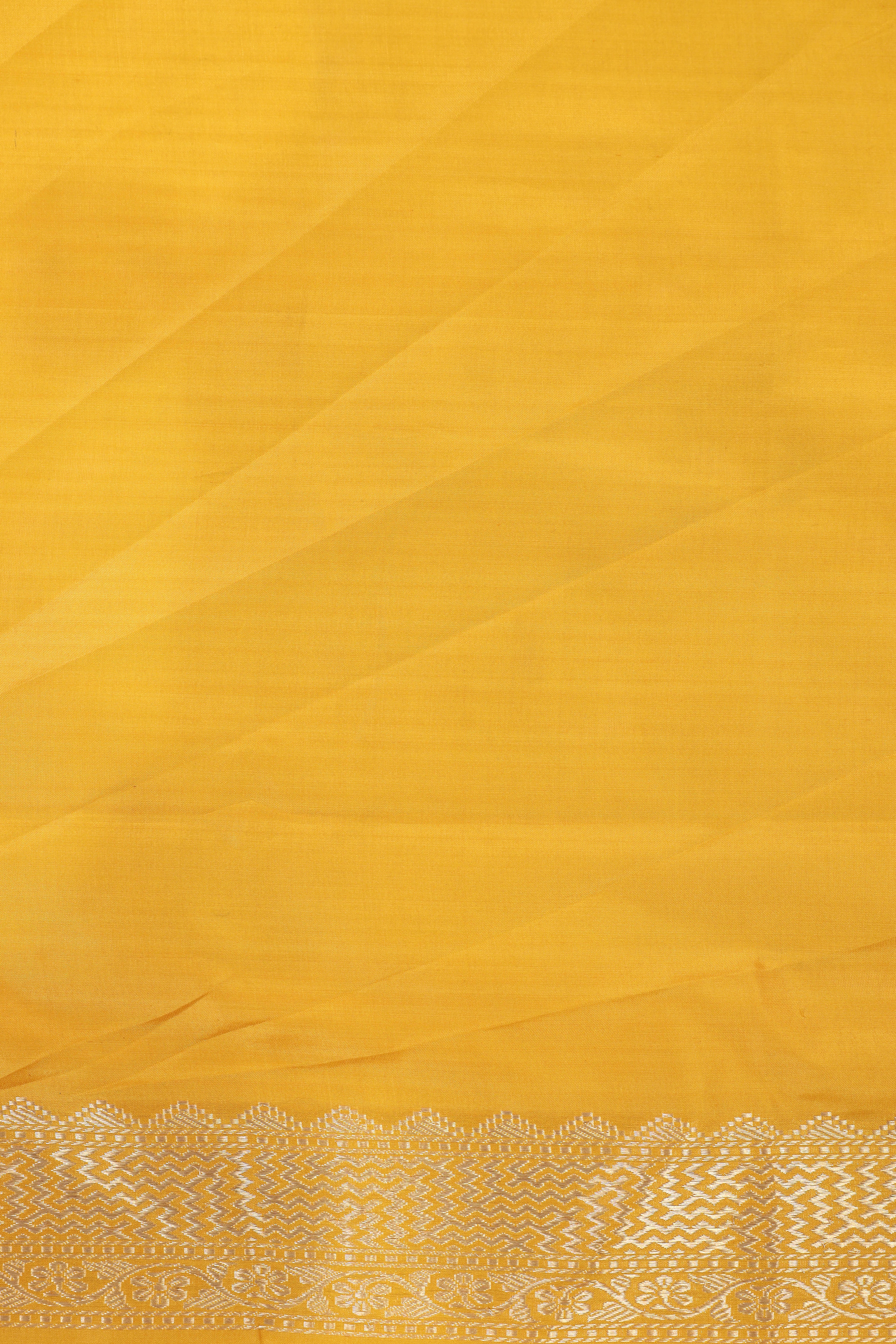 Mustard Yellow Katan Silk Suit Set With Meenakari Floral Jaal Dupatta
