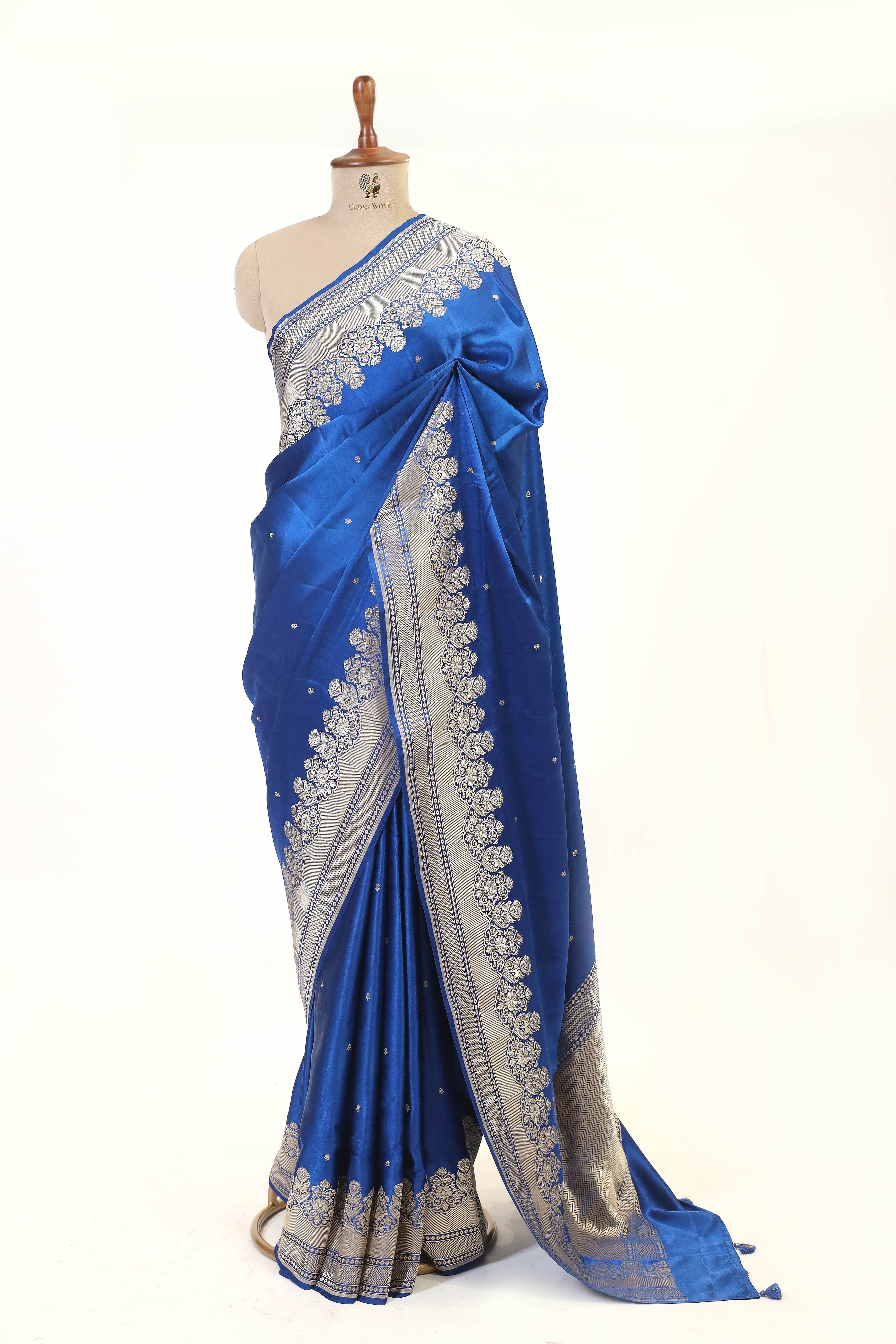 Blue Banarasi Mashru Silk Saree