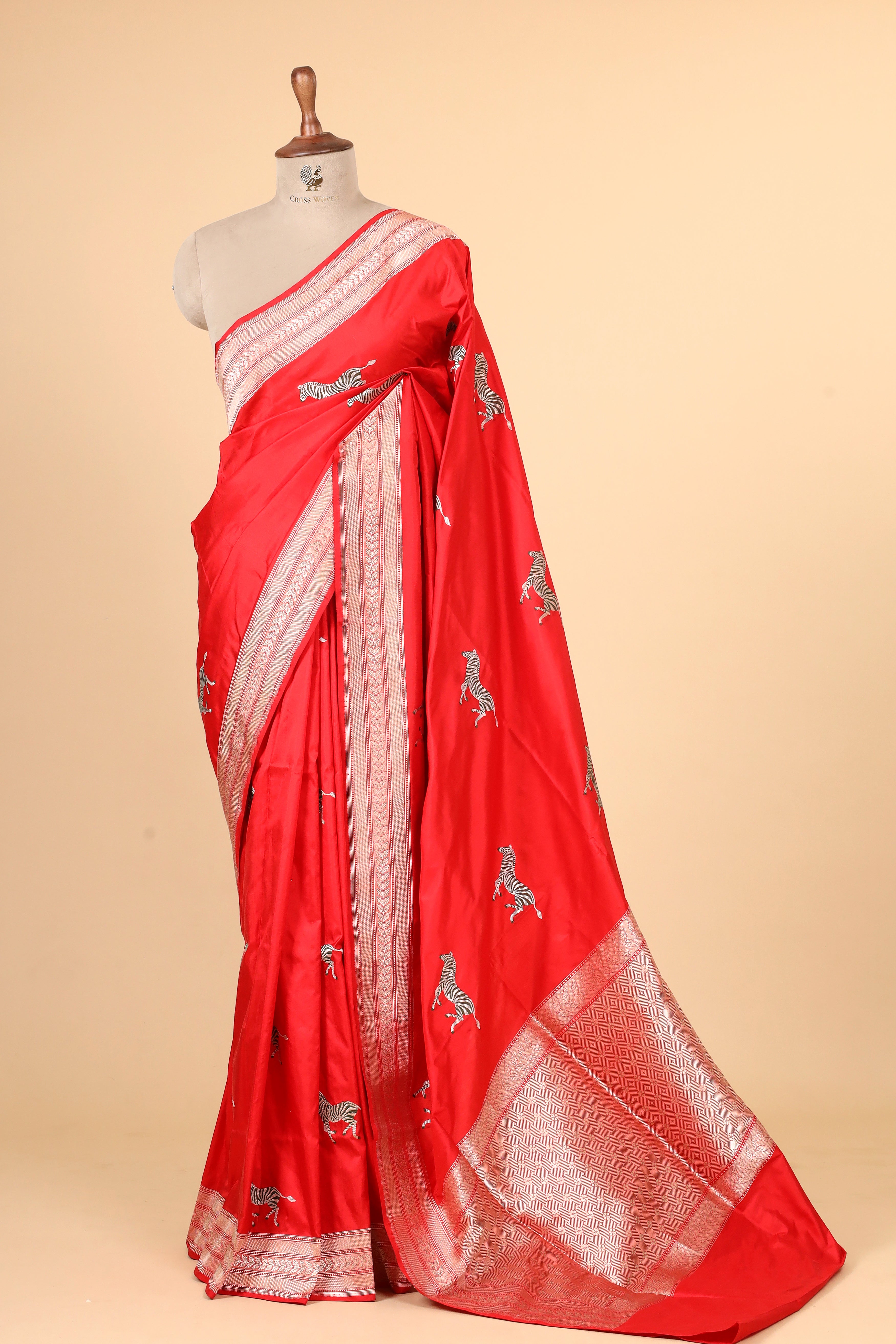 Red Handwoven Pure Banarasi Katan Silk Saree