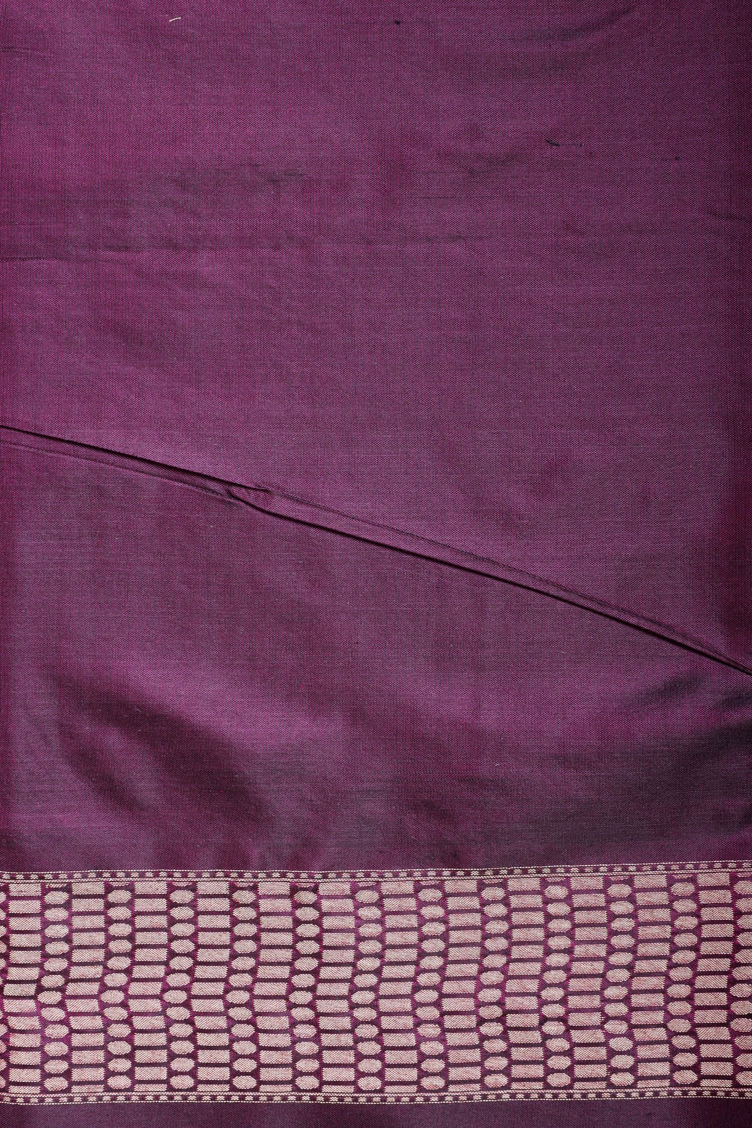 Purple Handwoven Pure Banarasi Katan Silk Saree