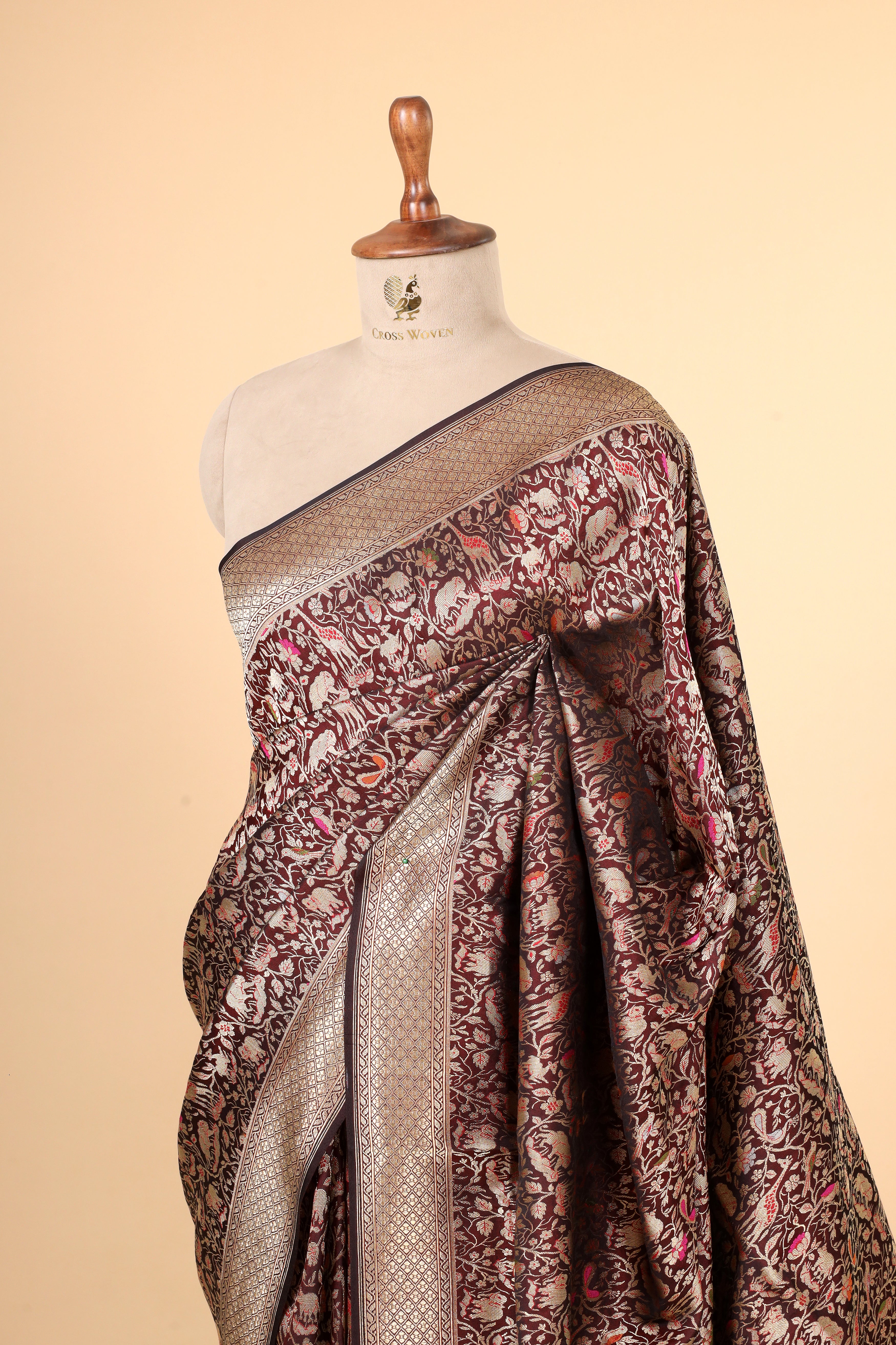 Coffee Brown Handwoven Pure Banarasi Katan Silk Saree