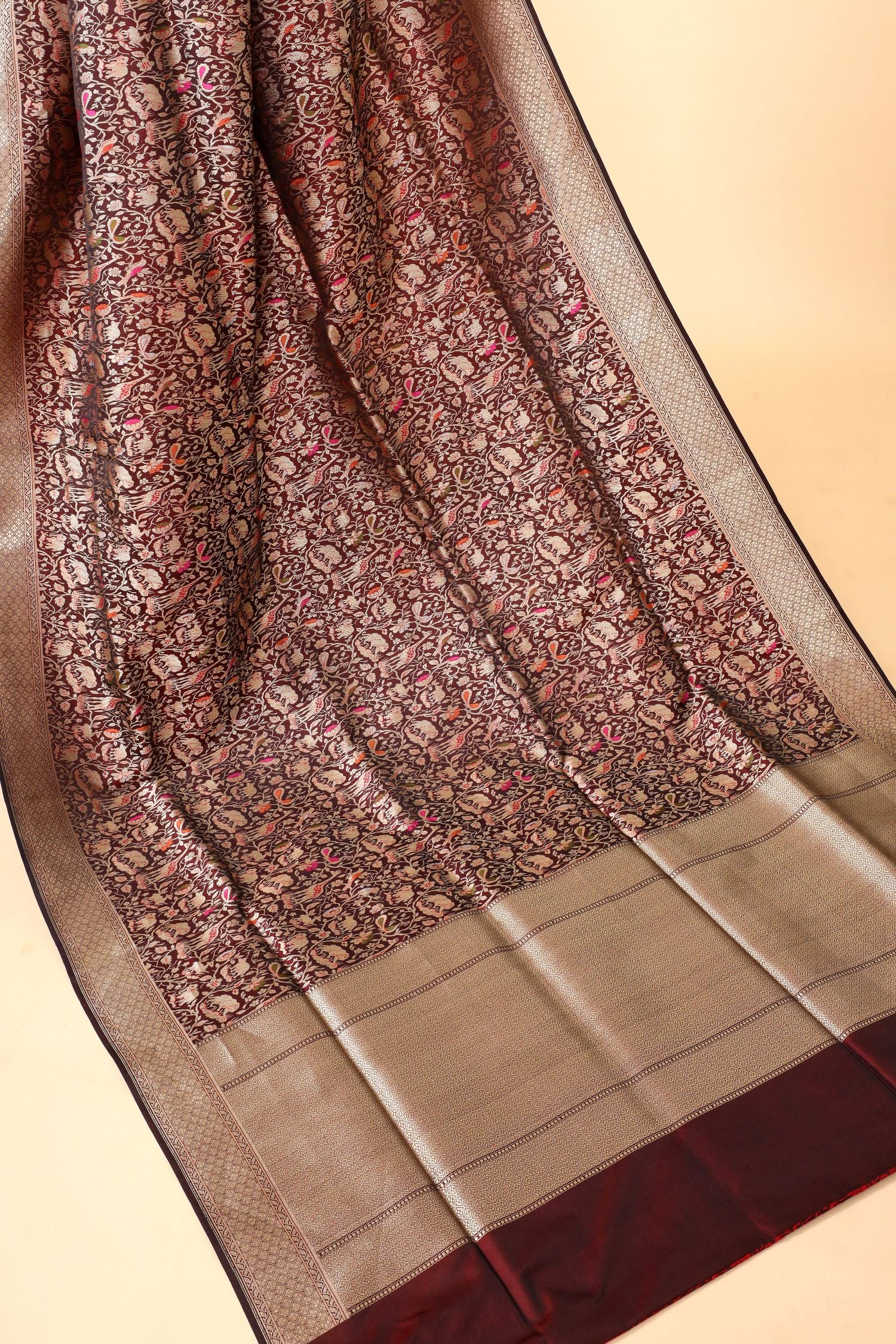 Coffee Brown Handwoven Pure Banarasi Katan Silk Saree
