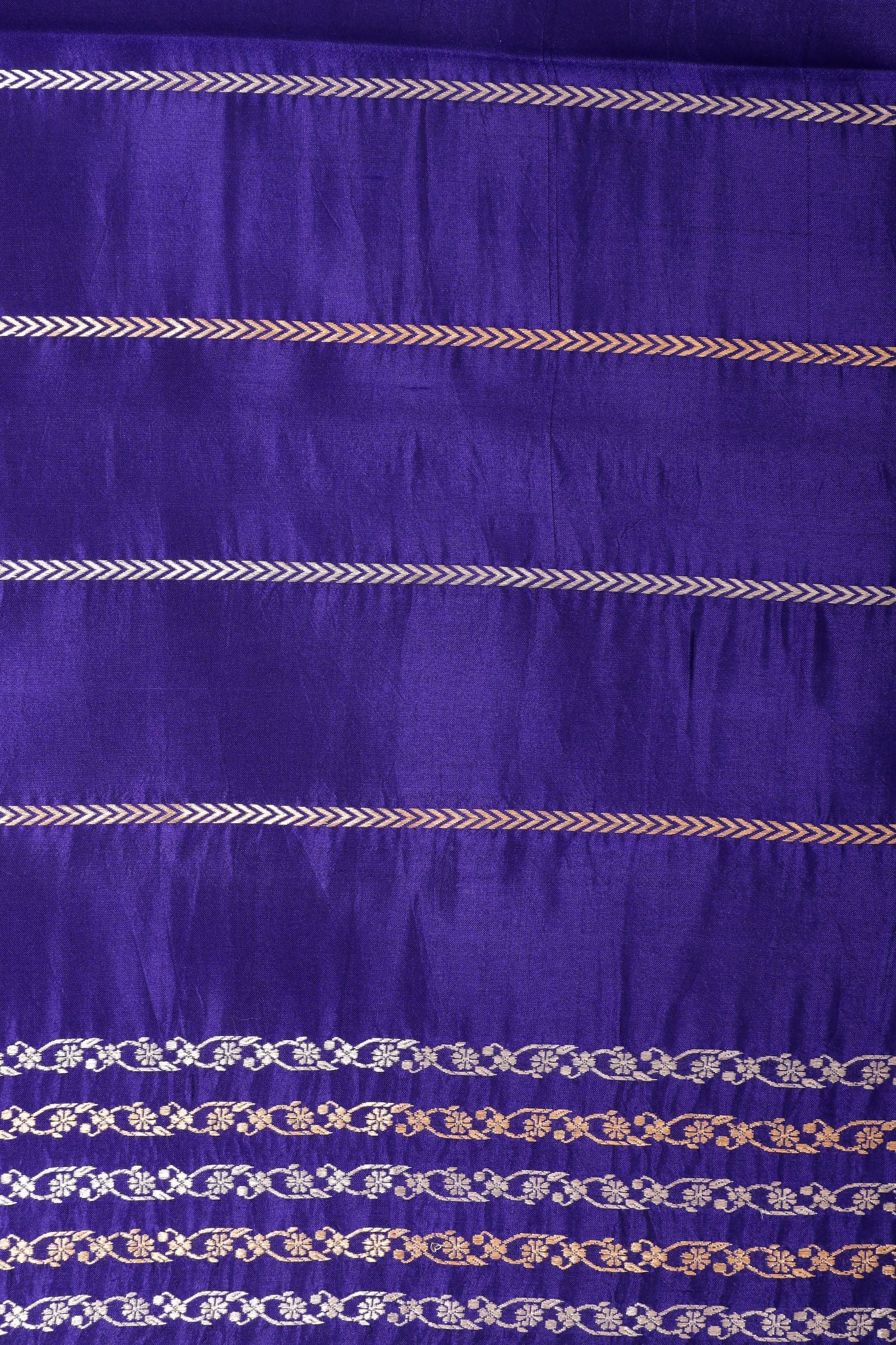 Navy Blue Handwoven Pure Banarasi Soft Silk Saree