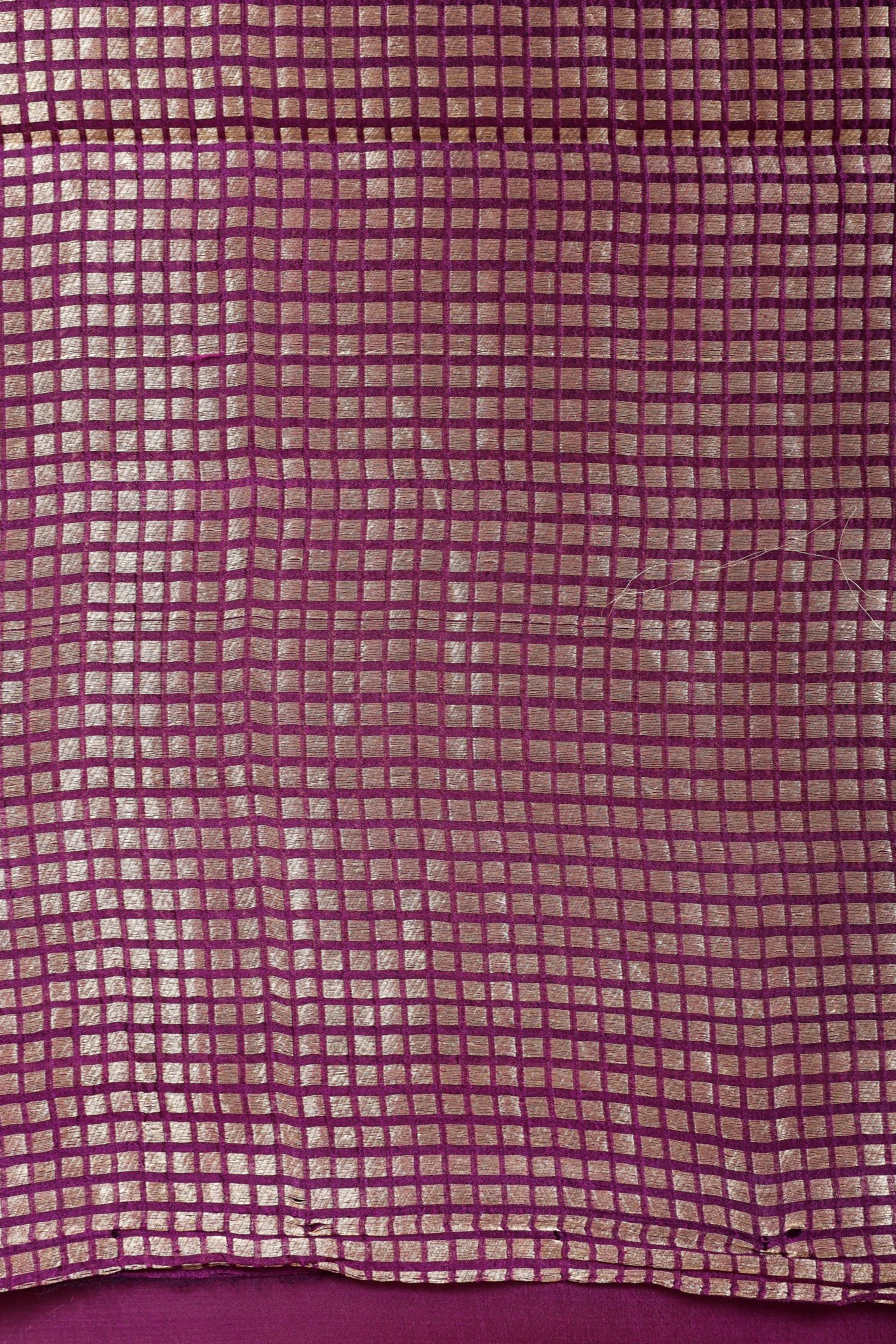 Magenta Purple Handwoven Pure Banarasi Soft Silk Saree