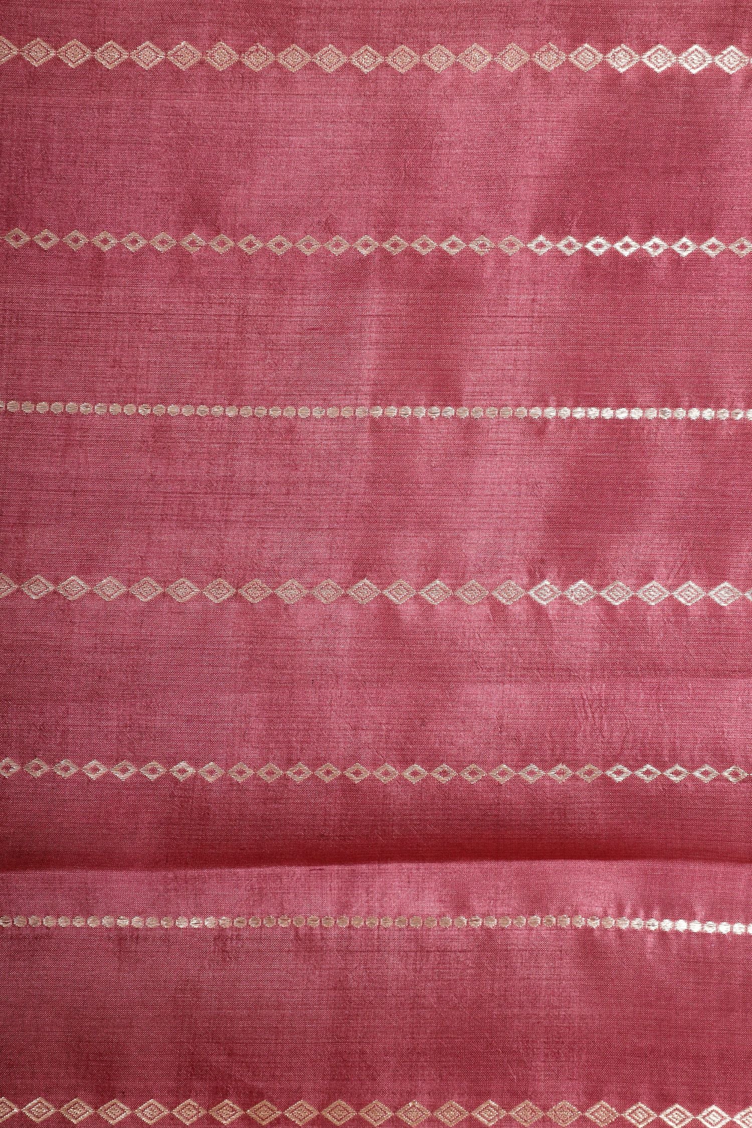 Dusty Rose Handwoven Pure Banarasi Soft Silk Saree