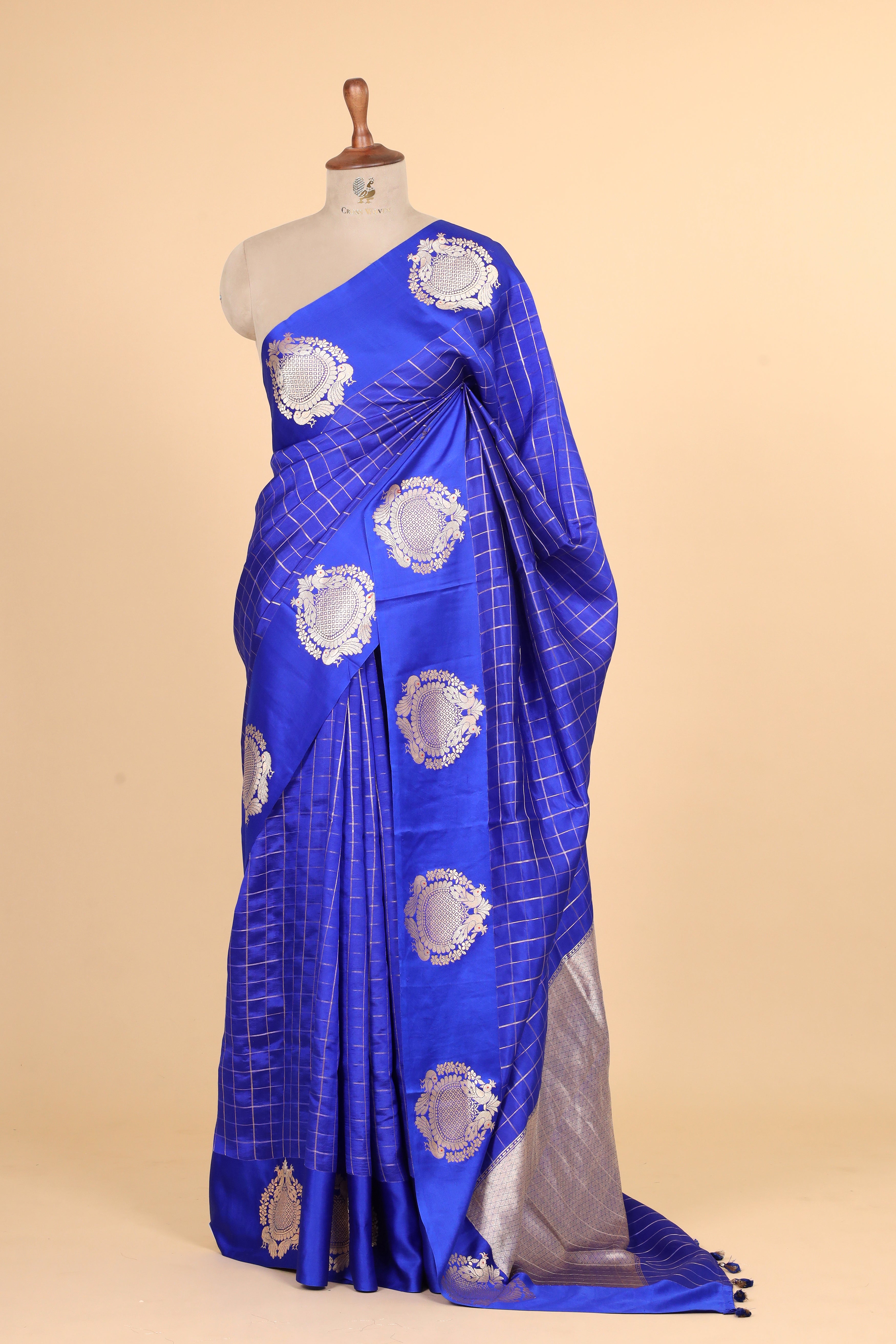 Royal Blue Handwoven Pure Banarasi Soft Silk Saree