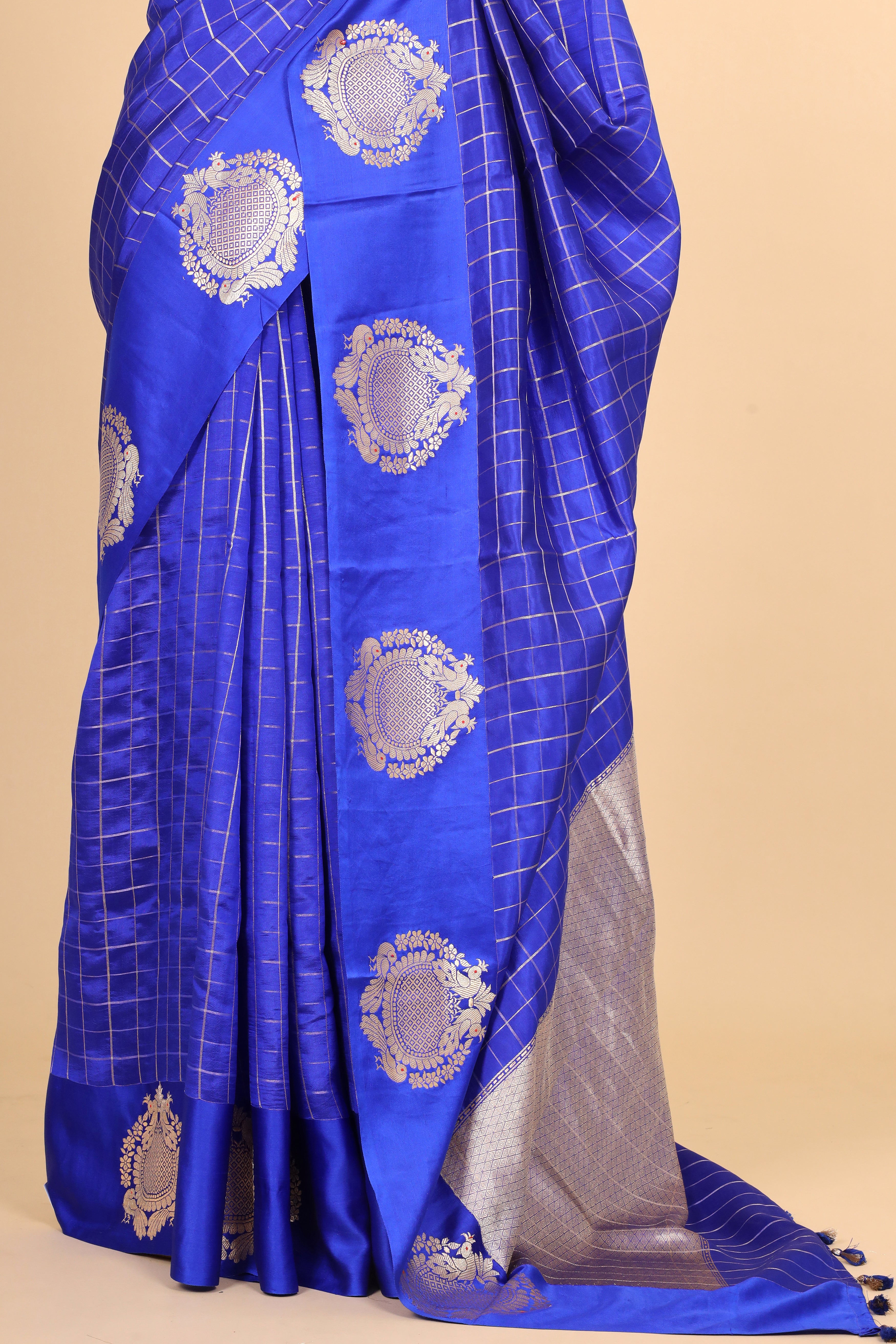 Royal Blue Handwoven Pure Banarasi Soft Silk Saree