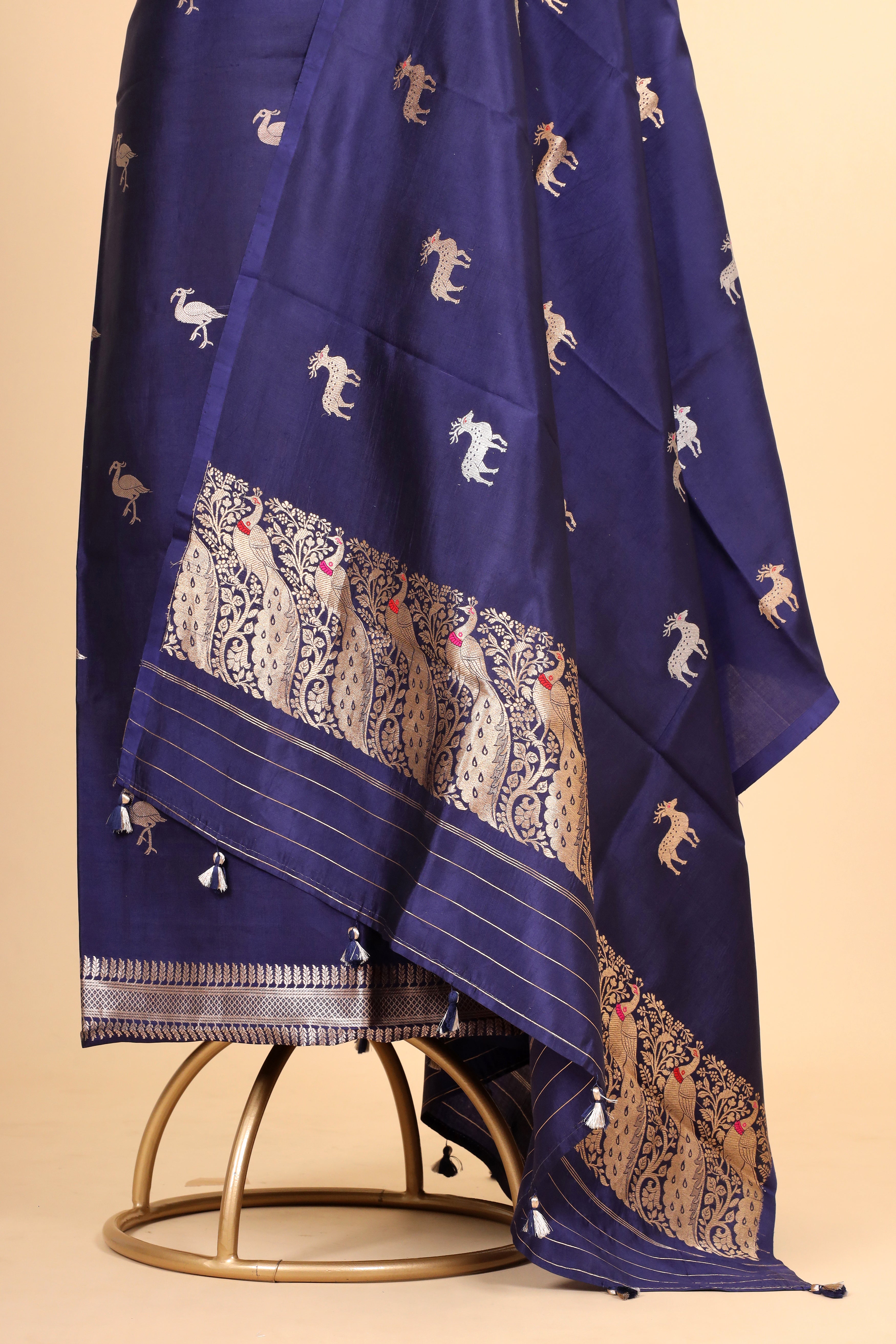 Cobalt Blue Meenakari Soft Silk Suitsets