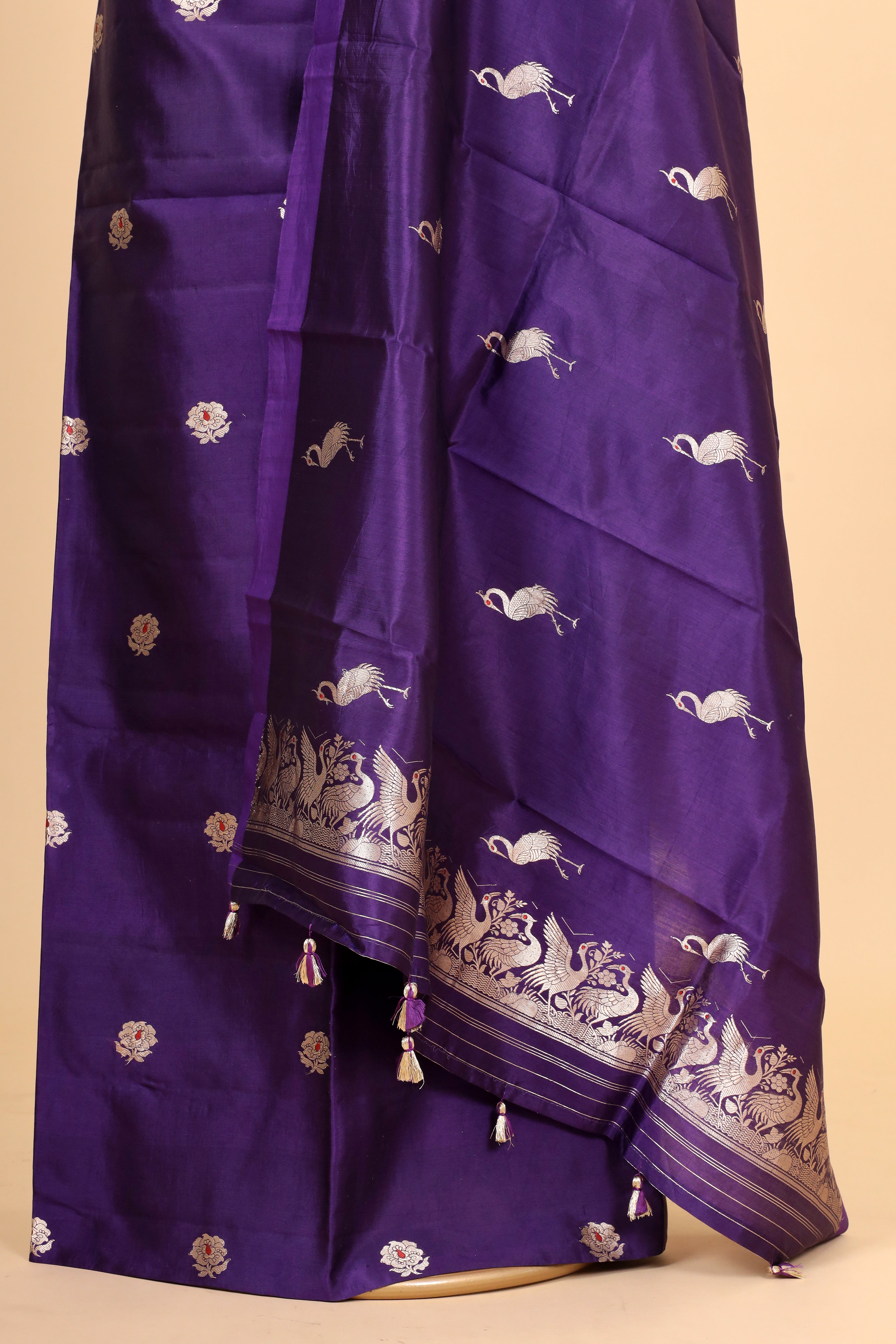 Purple Meenakari Banarasi Soft Silk Suitset