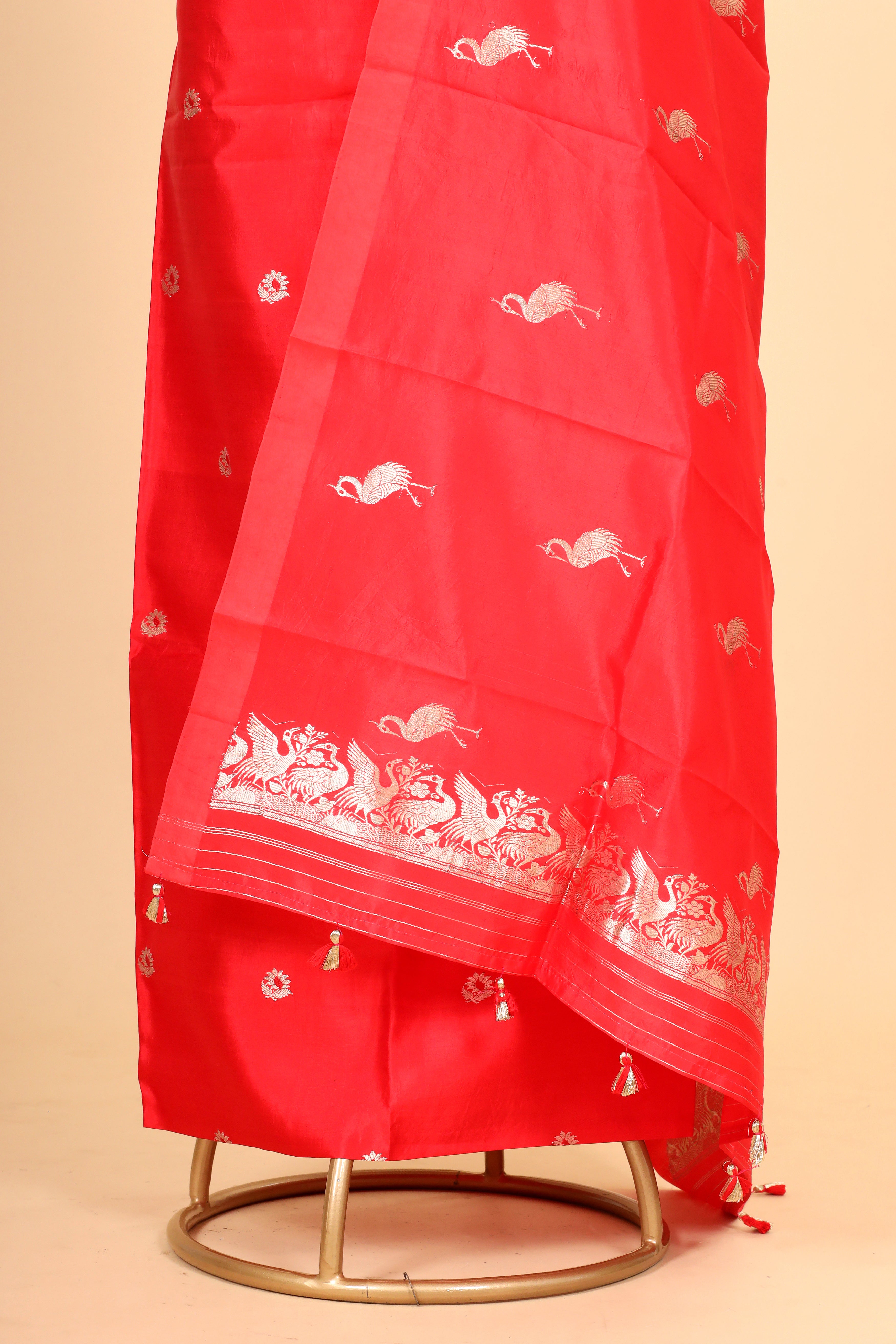 Red Meenakari Banarasi Soft Silk Suitsets