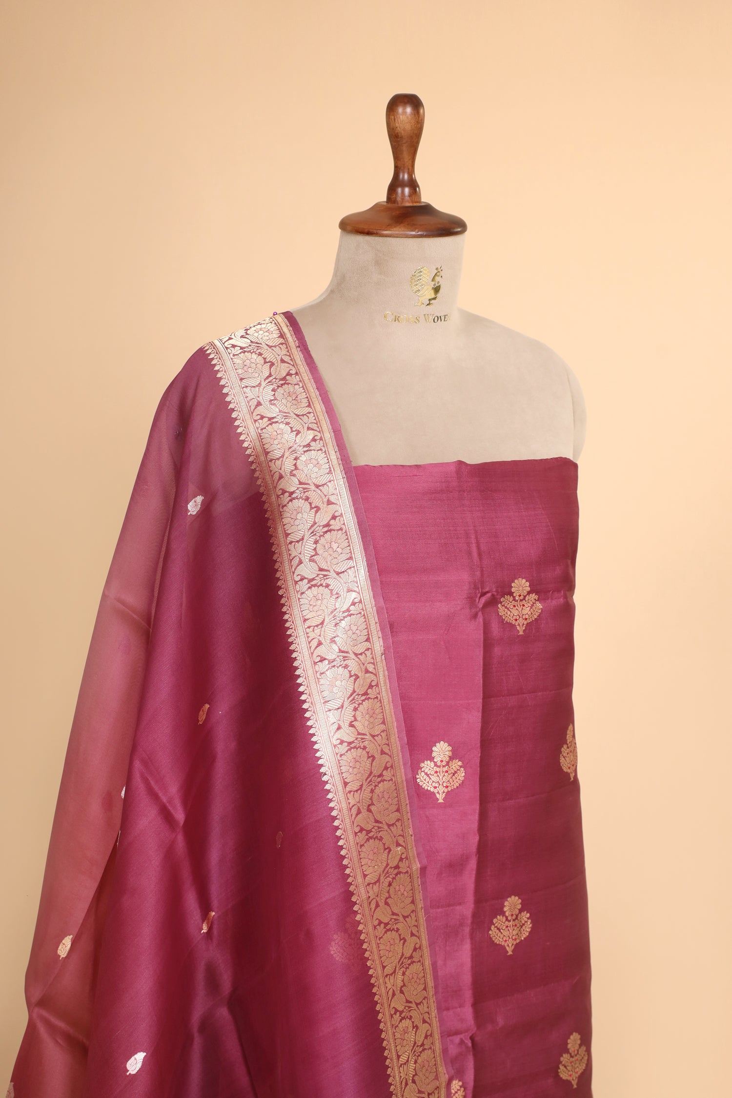 Rose Pink Soft Silk Suit Set With Organza Dupatta