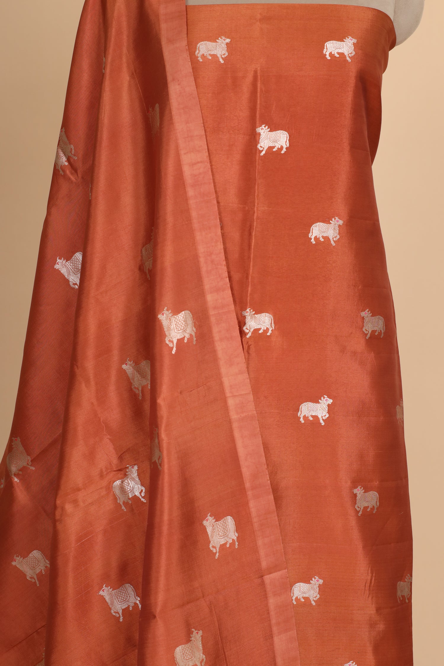 Rust Orange Soft Silk Suit Set