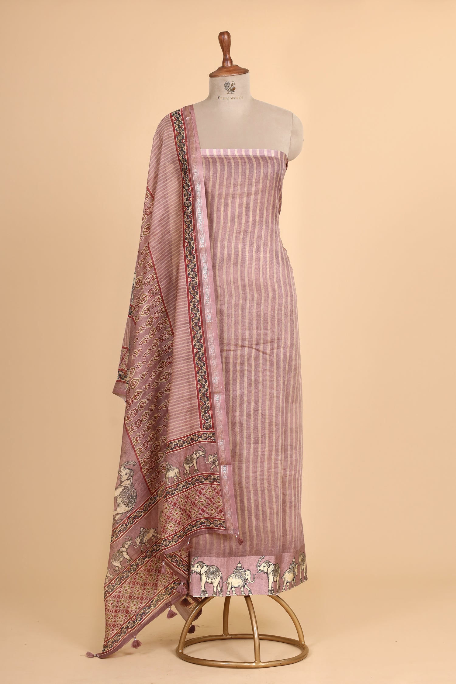 Lavender Pink Pure Mul Cotton Suit Set