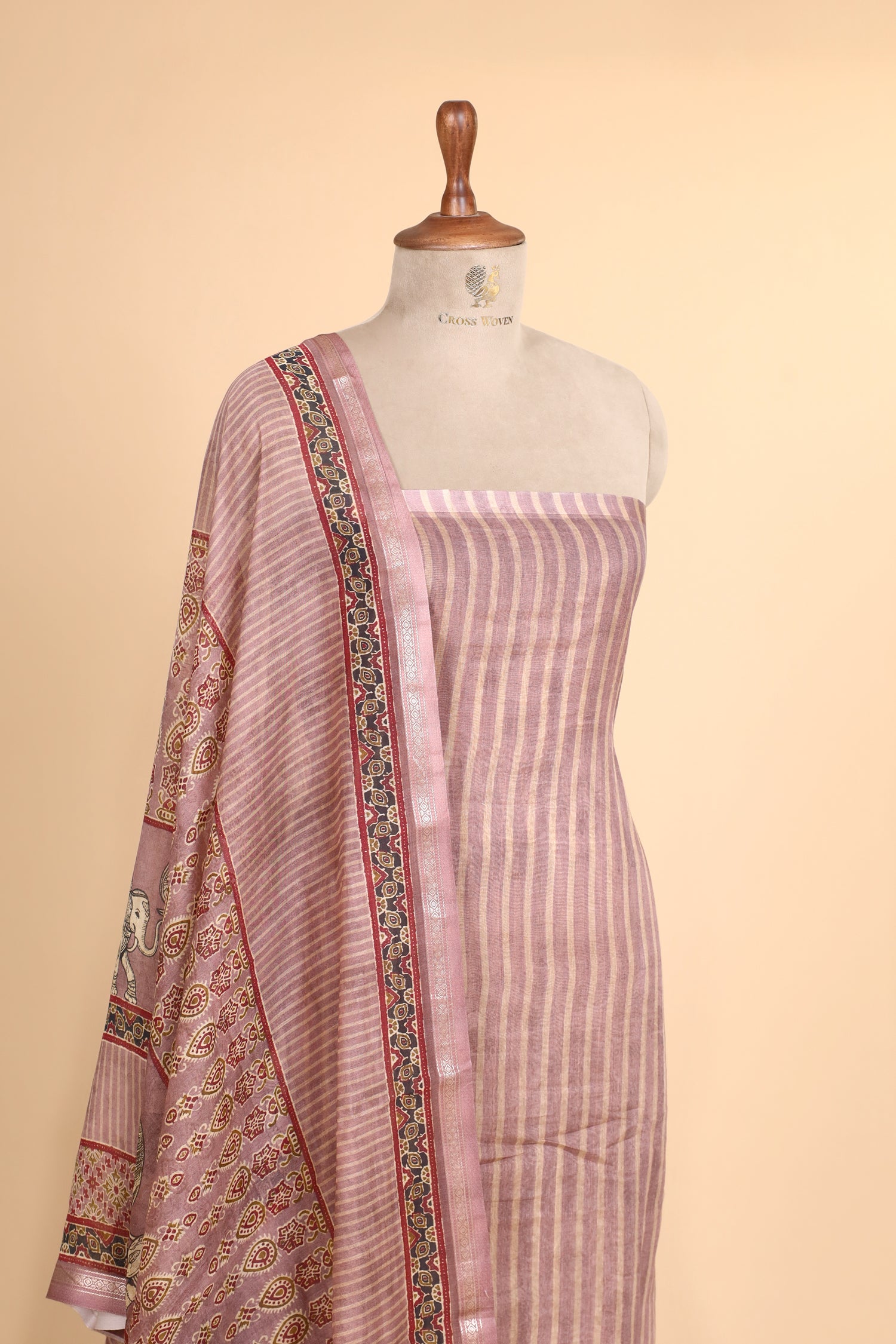 Lavender Pink Pure Mul Cotton Suit Set