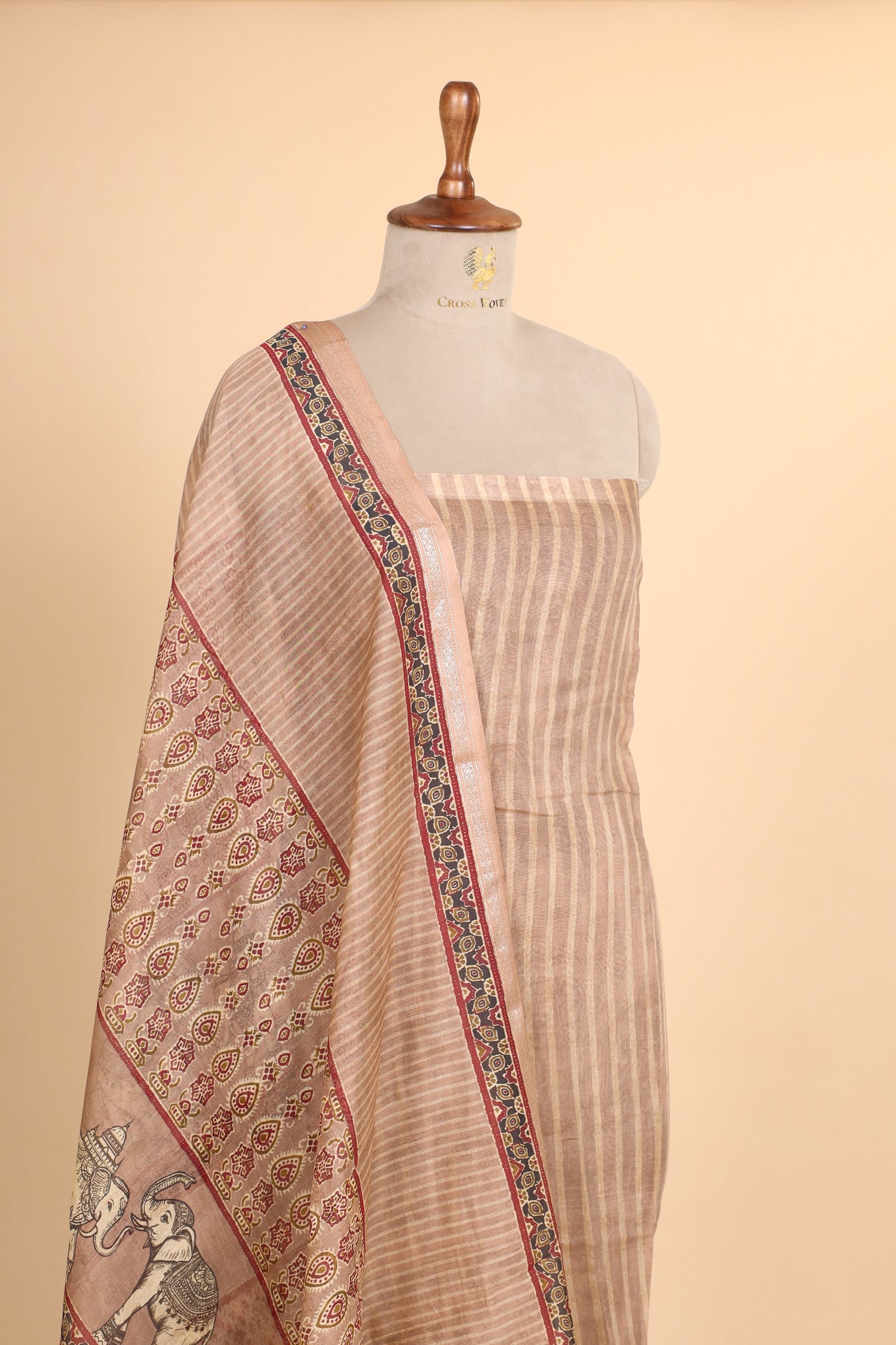 Warm Beige Pure Mul Cotton Suit Set