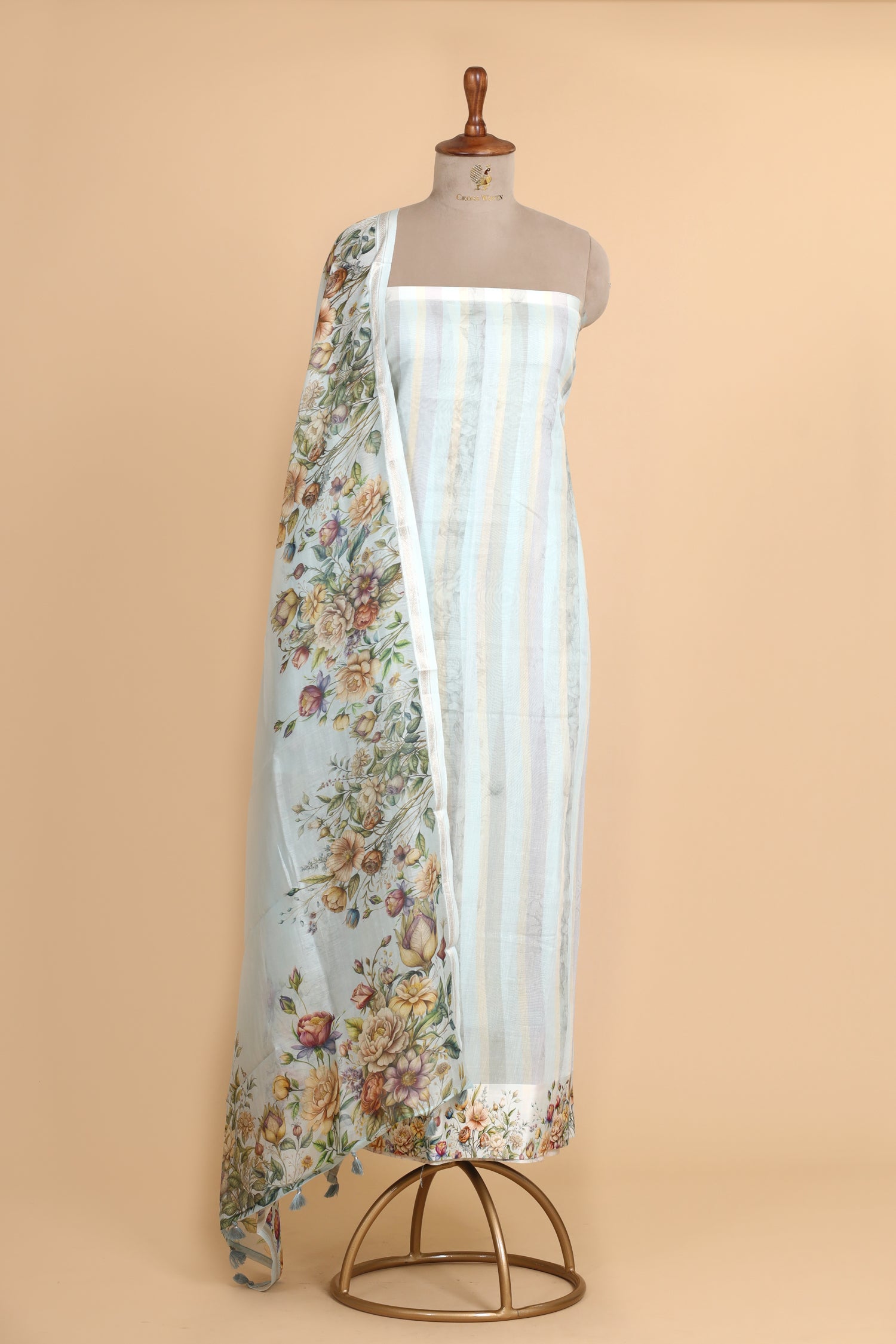 Pastel Blue Pure Mul Cotton Suit Set