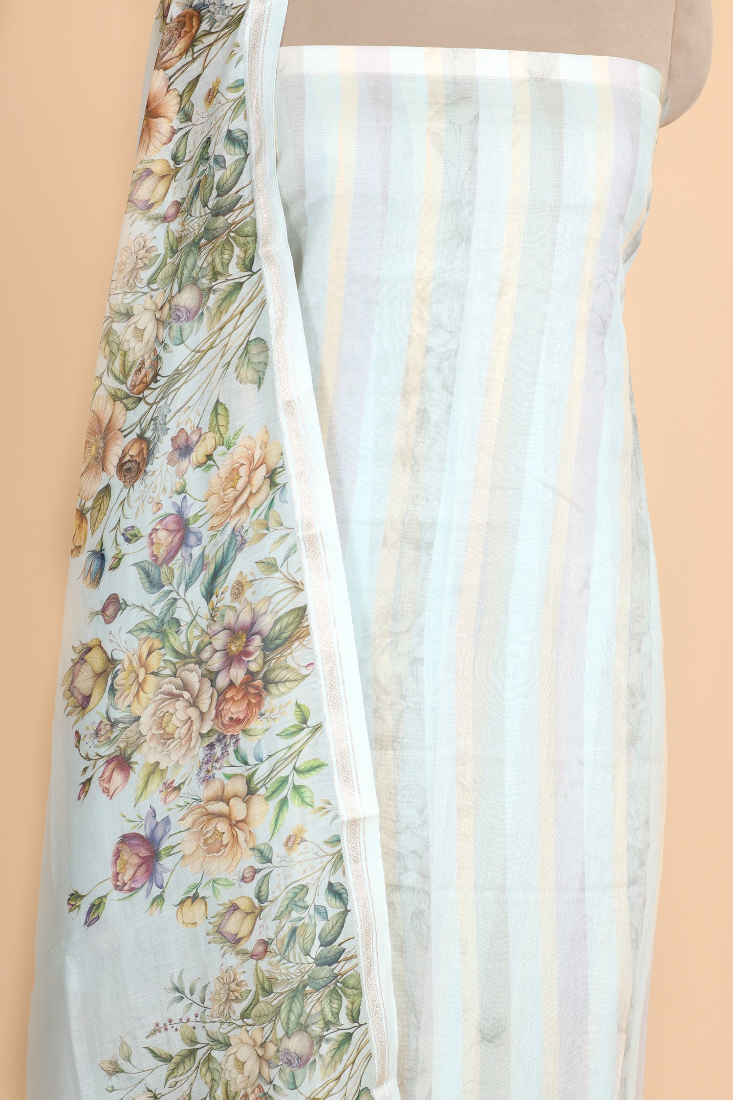 Pastel Blue Pure Mul Cotton Suit Set