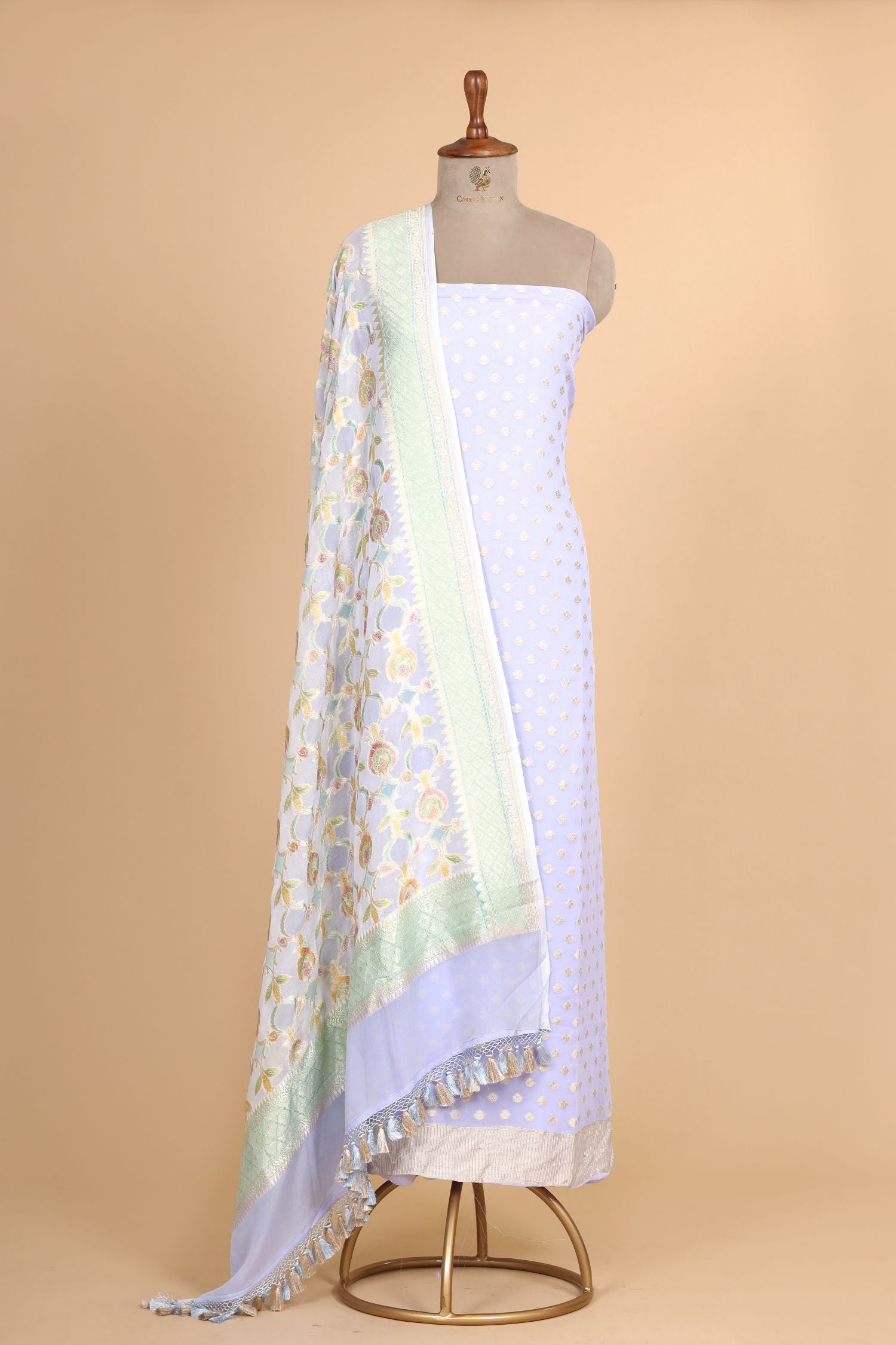 Lavender Georgette Suit Set With Rangkaat Dupatta