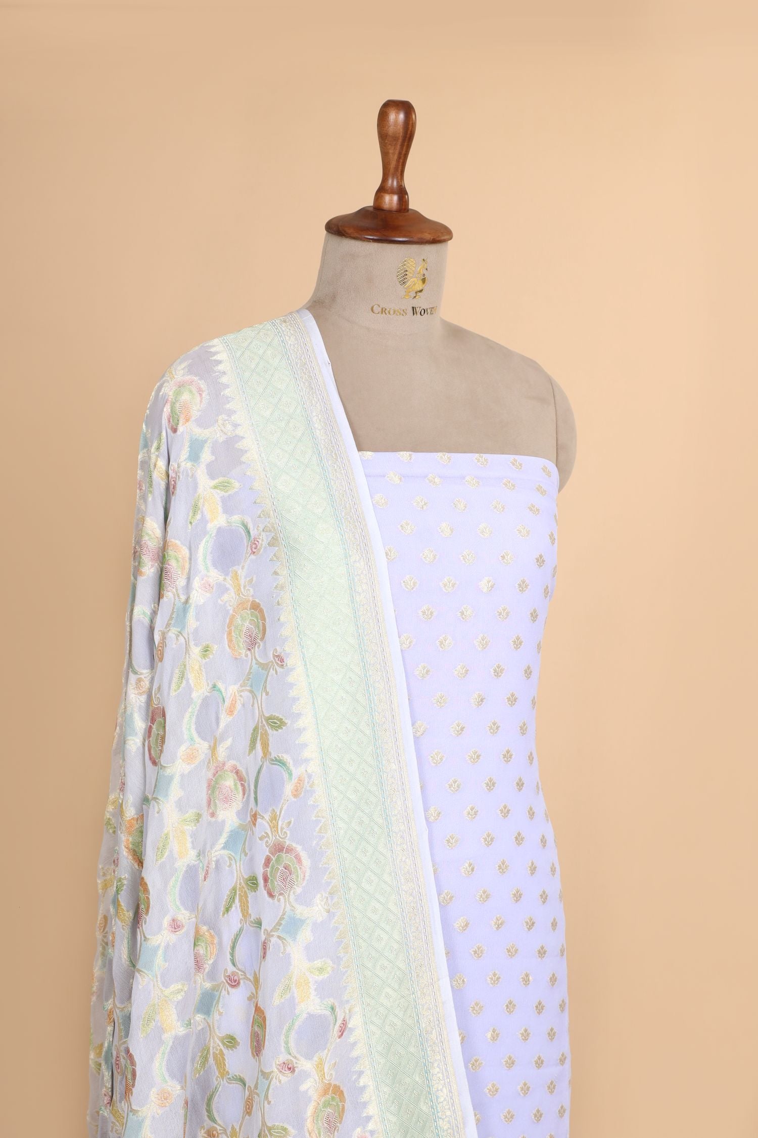 Lavender Georgette Suit Set With Rangkaat Dupatta