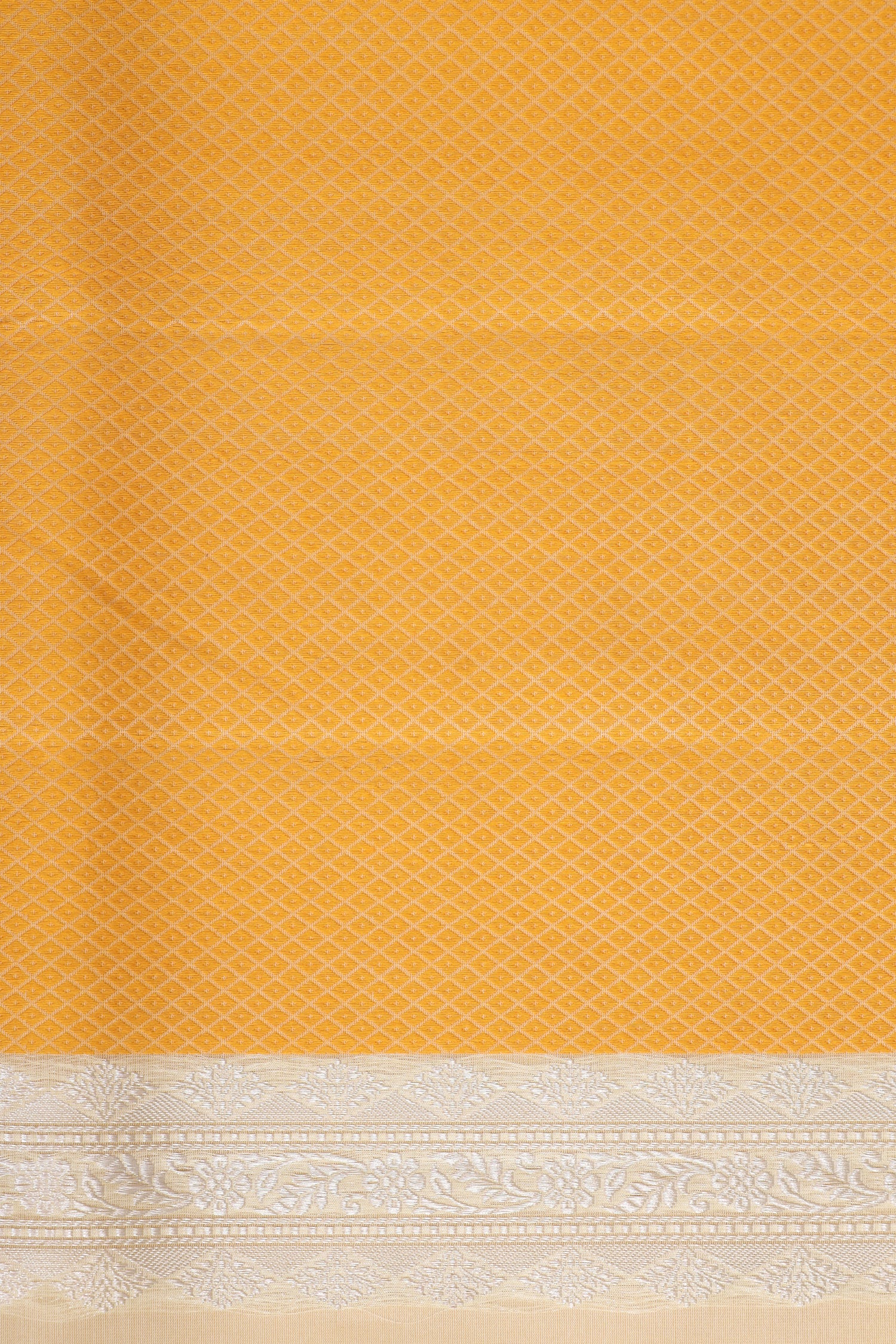 Butter Yellow Organza Silk Saree With Meenakari Bootis