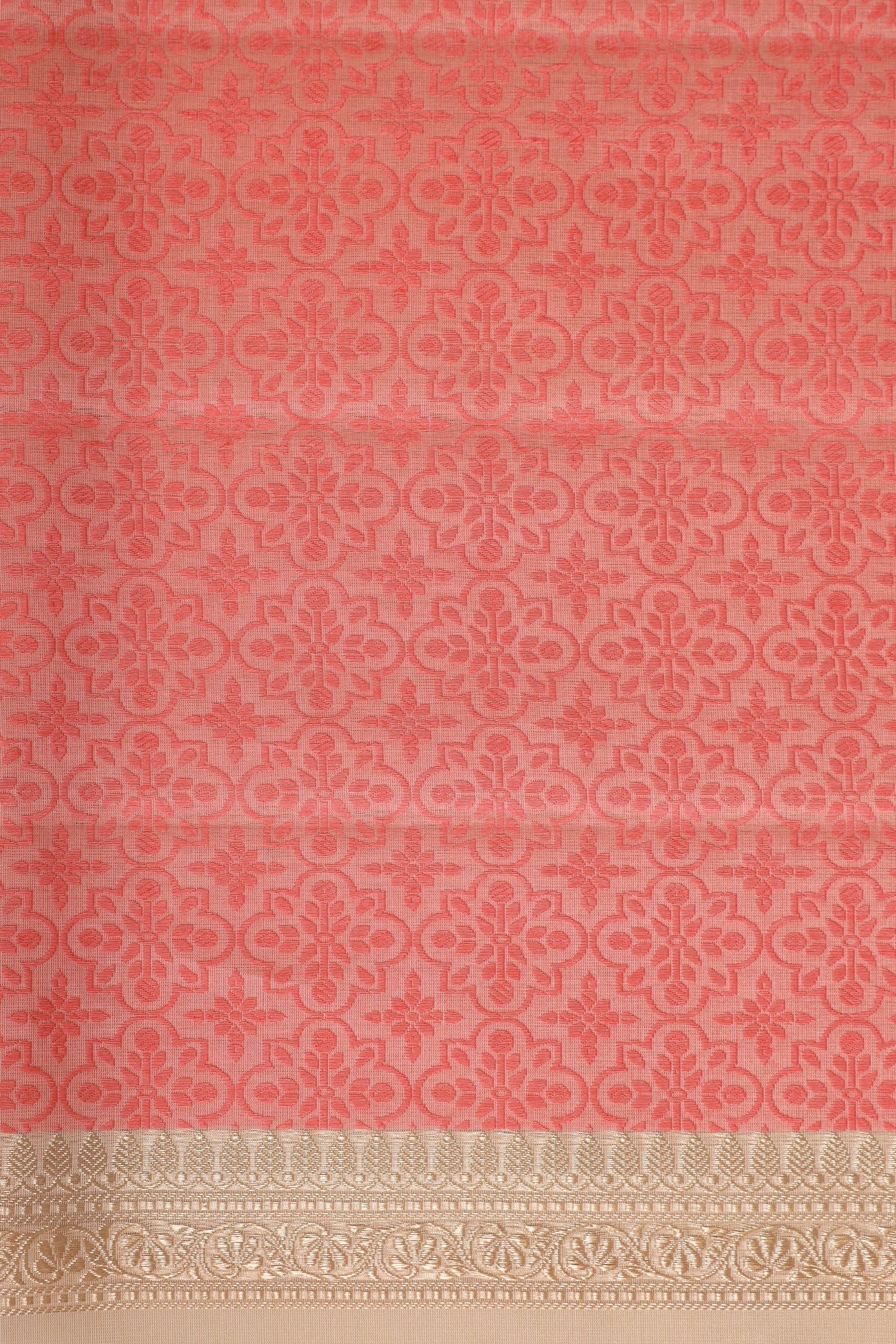 Blush Pink Organza Silk Saree With Floral Motifs