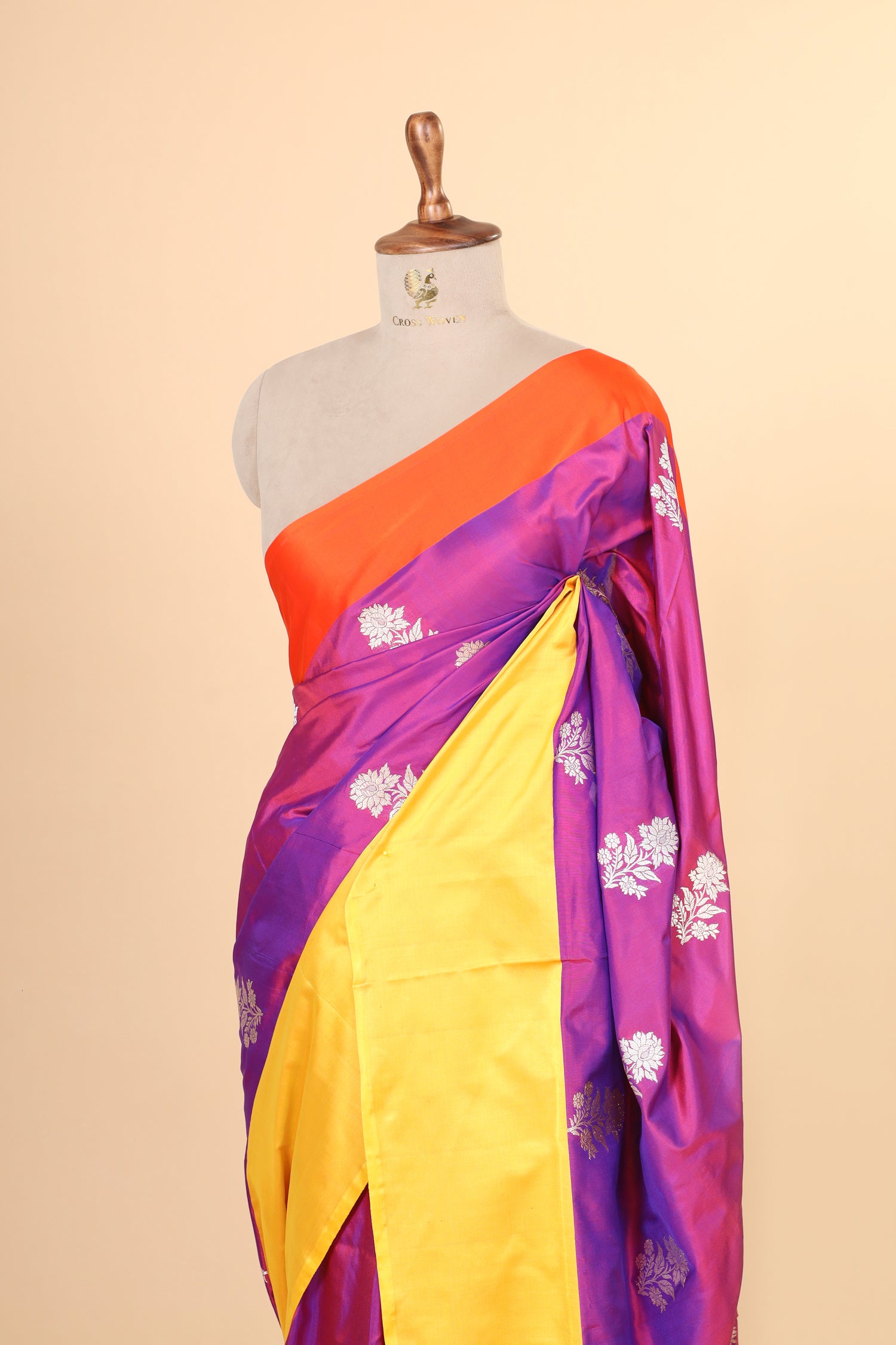 Dual Tone Purple Handwoven Pure Banarasi Katan Silk Saree