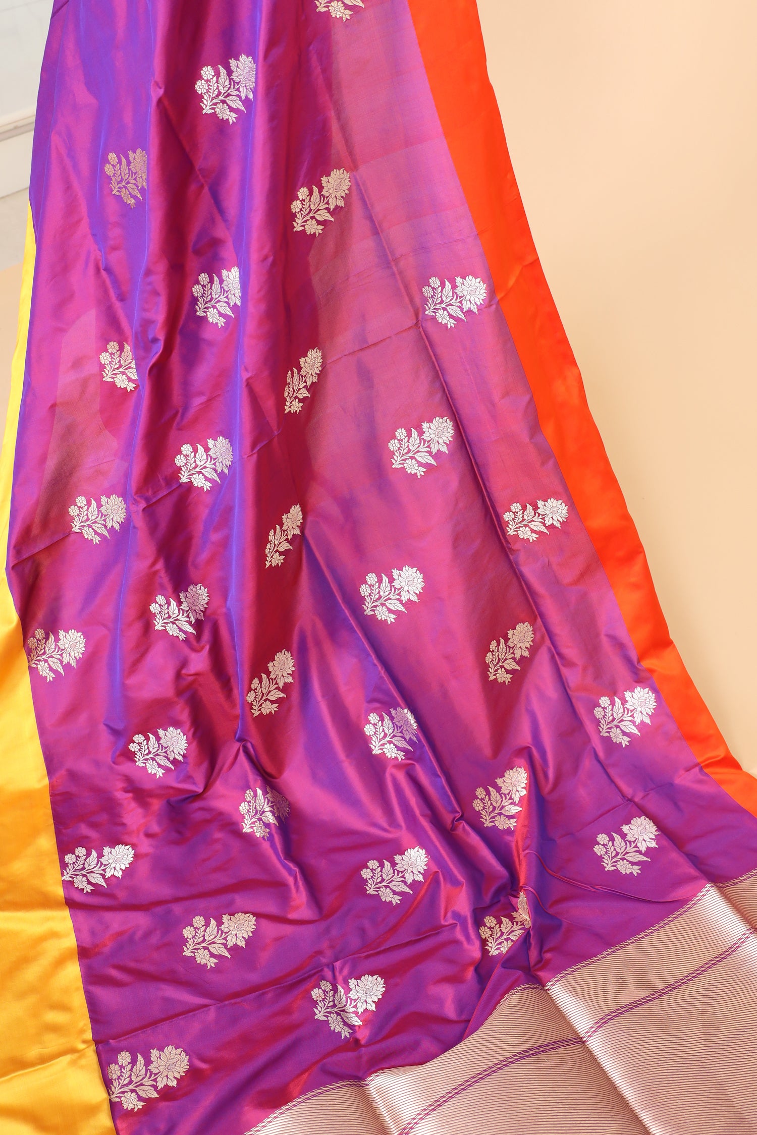 Dual Tone Purple Handwoven Pure Banarasi Katan Silk Saree