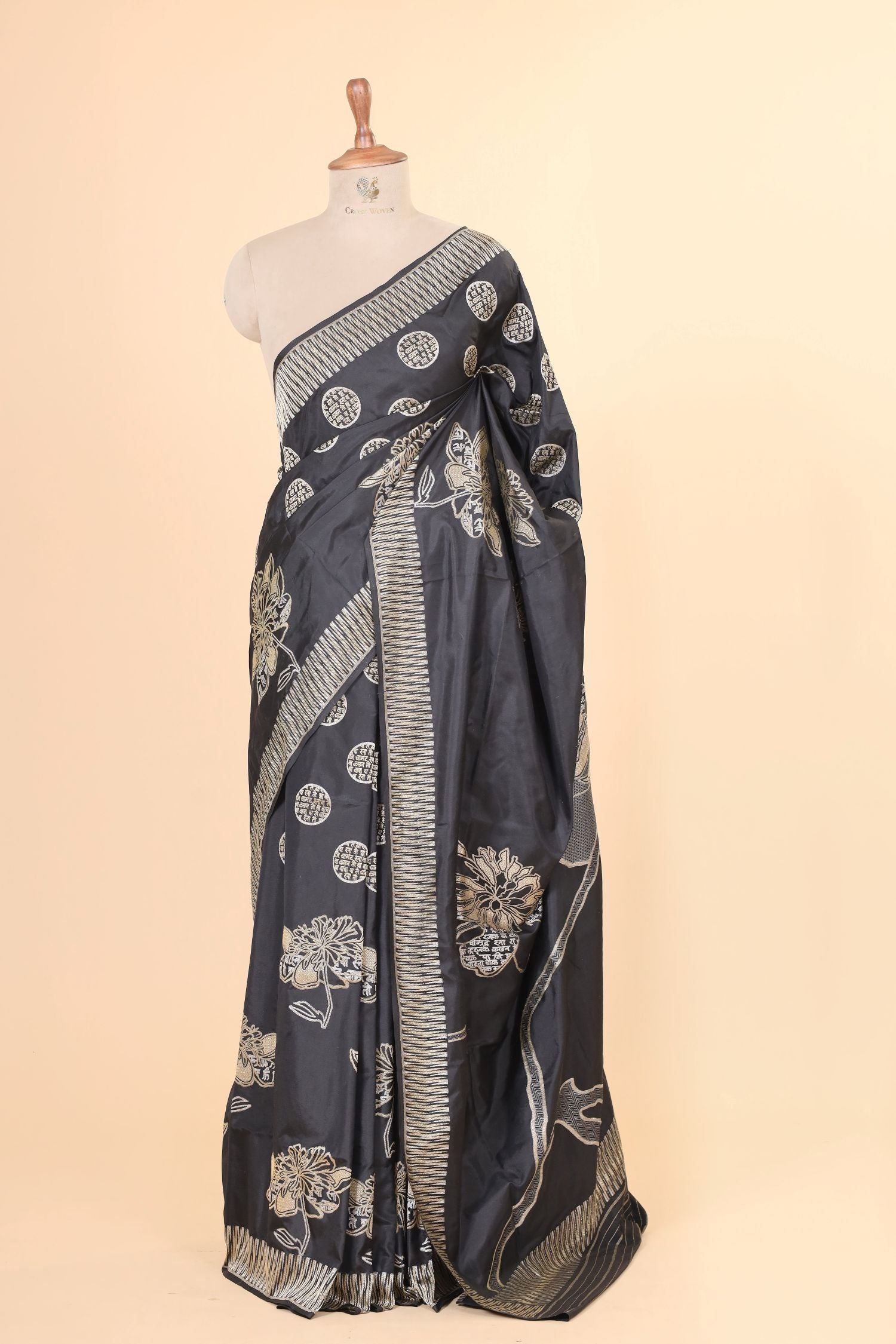 Black Handwoven Pure Banarasi Katan Silk Saree