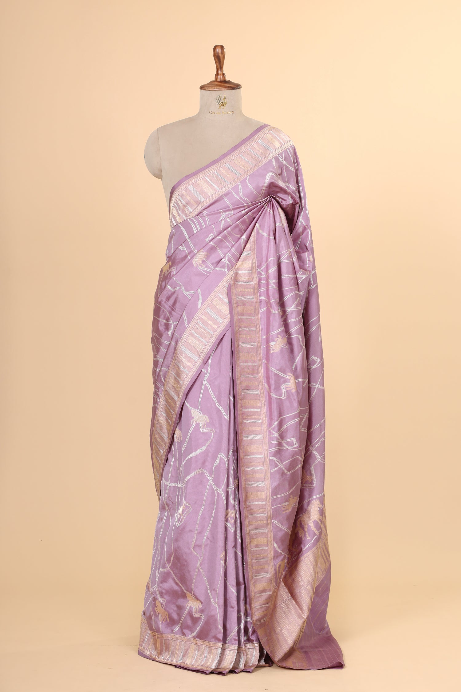 Lavender Handwoven Pure Banarasi Katan Silk Saree