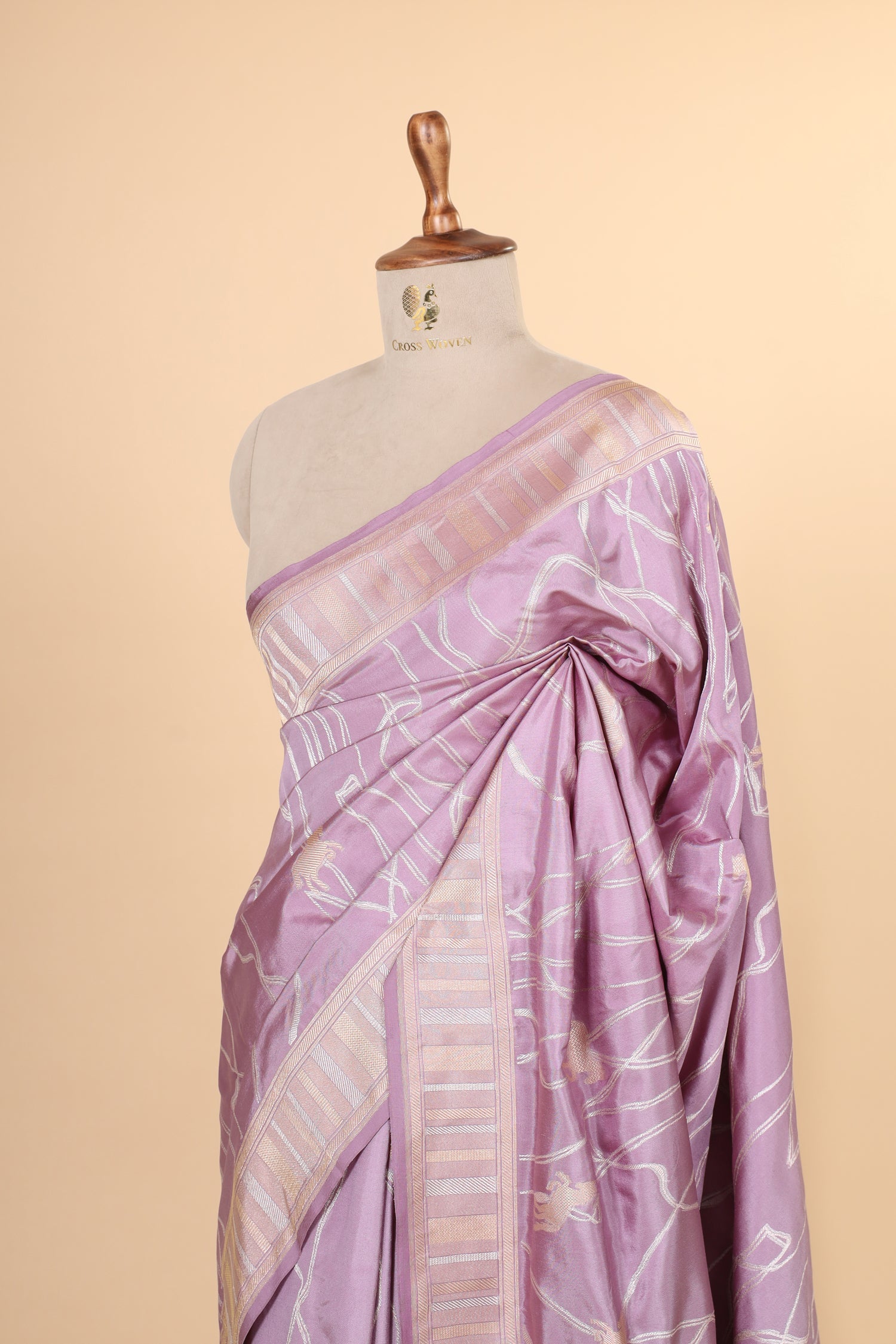Lavender Handwoven Pure Banarasi Katan Silk Saree