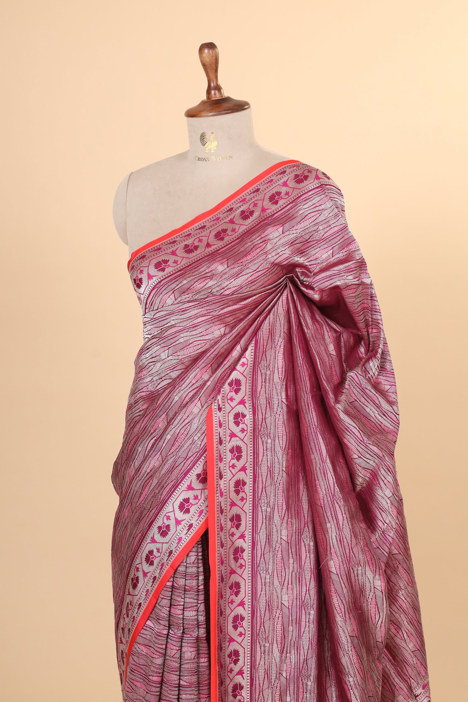 Magenta Handwoven Pure Banarasi Katan Silk Saree