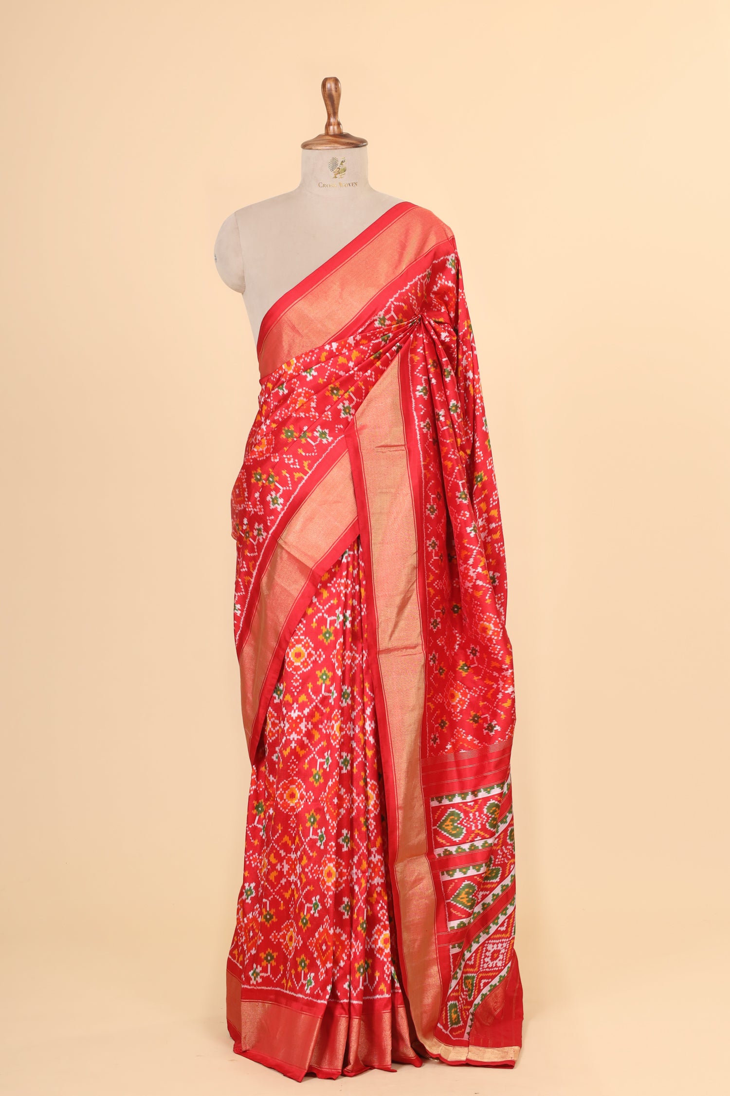Red Katan Silk Ikkat Patola Saree