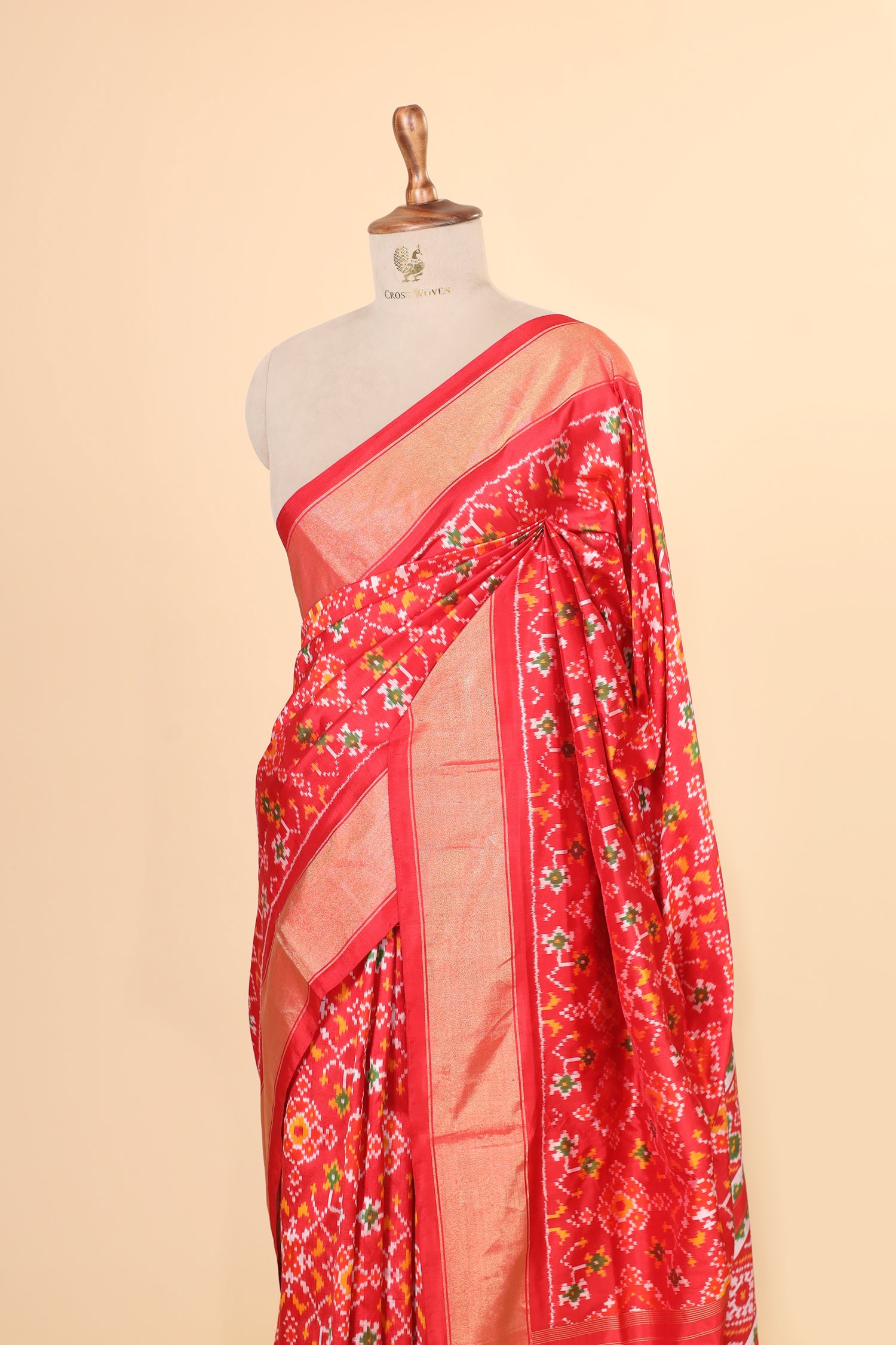Red Katan Silk Ikkat Patola Saree