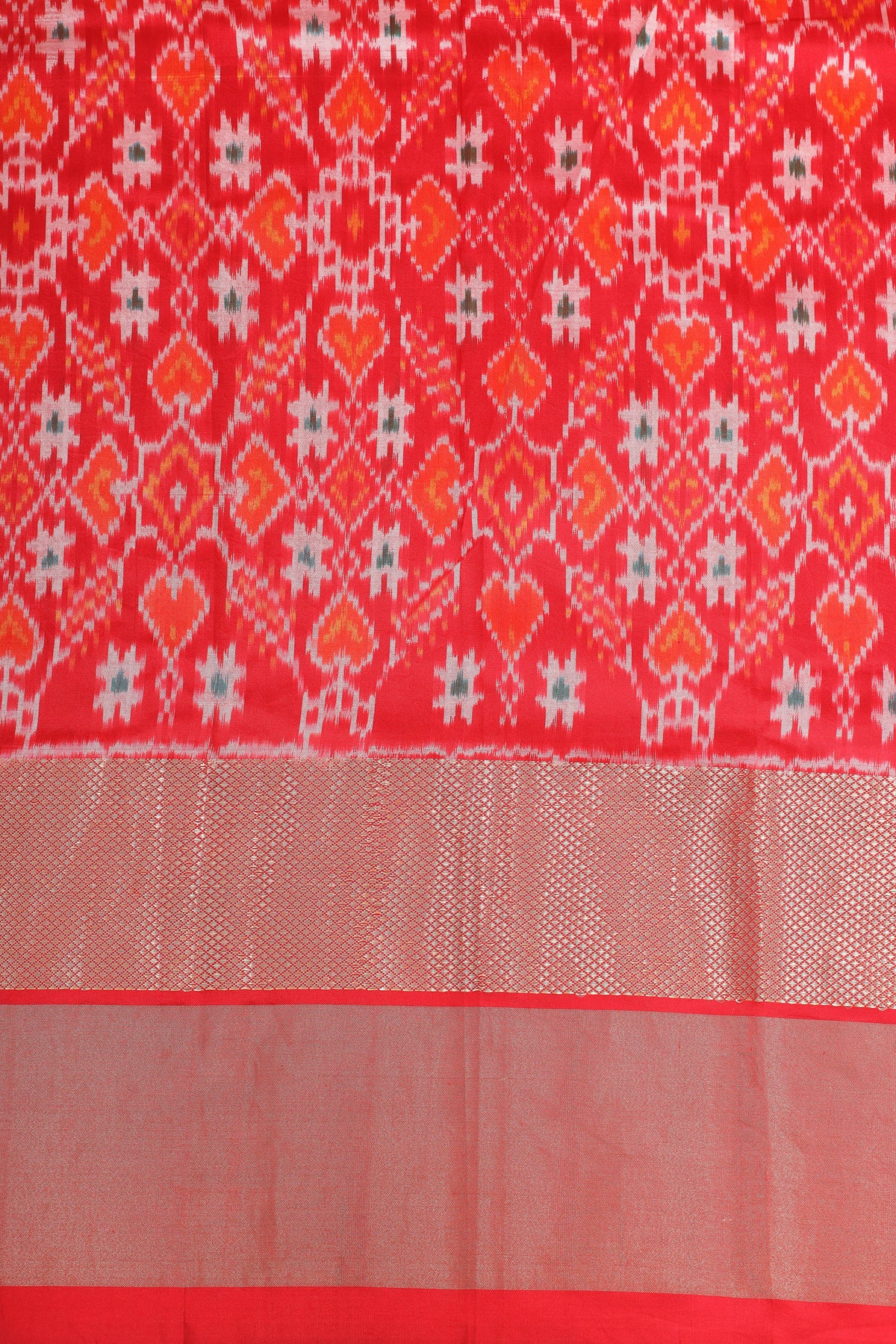 Butter Yellow Pure Katan Silk Fusion Saree With Kalamkari-Inspired Print & Ikkat Border