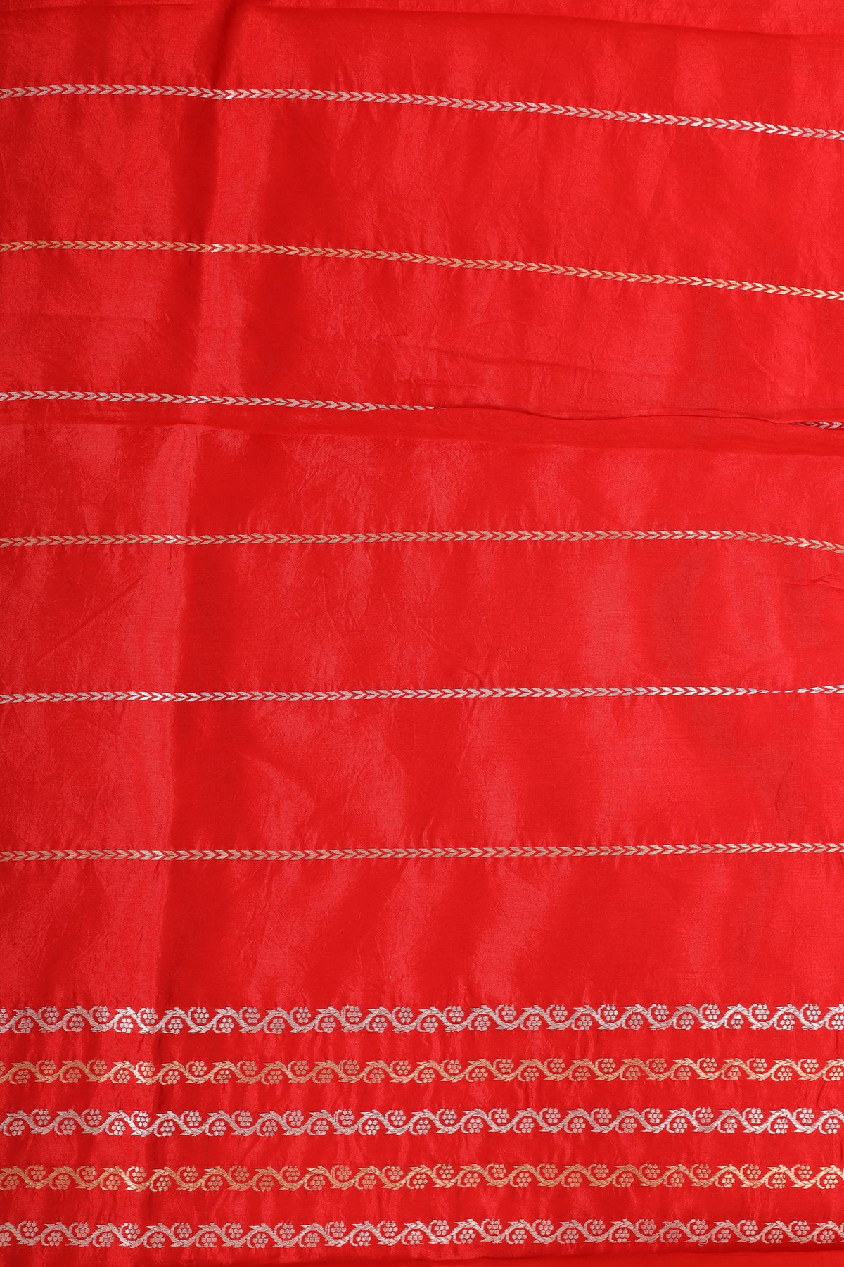 Gayatri Mantra Embellished Handwoven Red Banarasi Soft Silk Saree With Swan Motifs