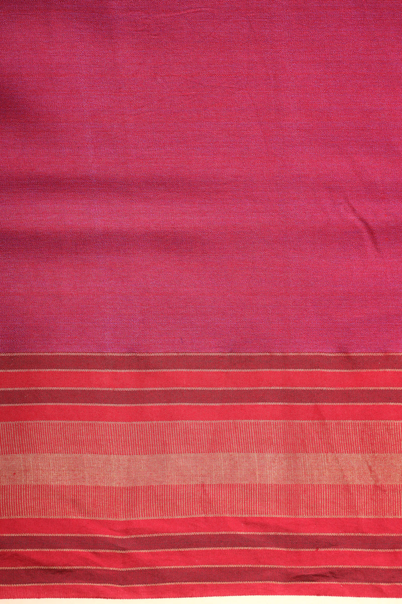 Ivory Pink Handbrush Tussar Silk Floral Saree