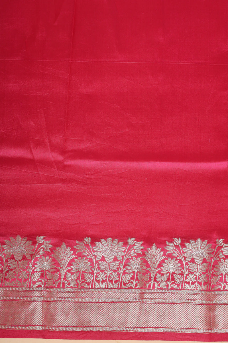 Mustard Yellow Pure Soft Silk Saree with Floral Zari Border