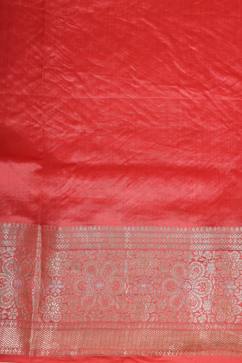 Pink Arashi Dye Organza Silk Saree with Golden Zari Border