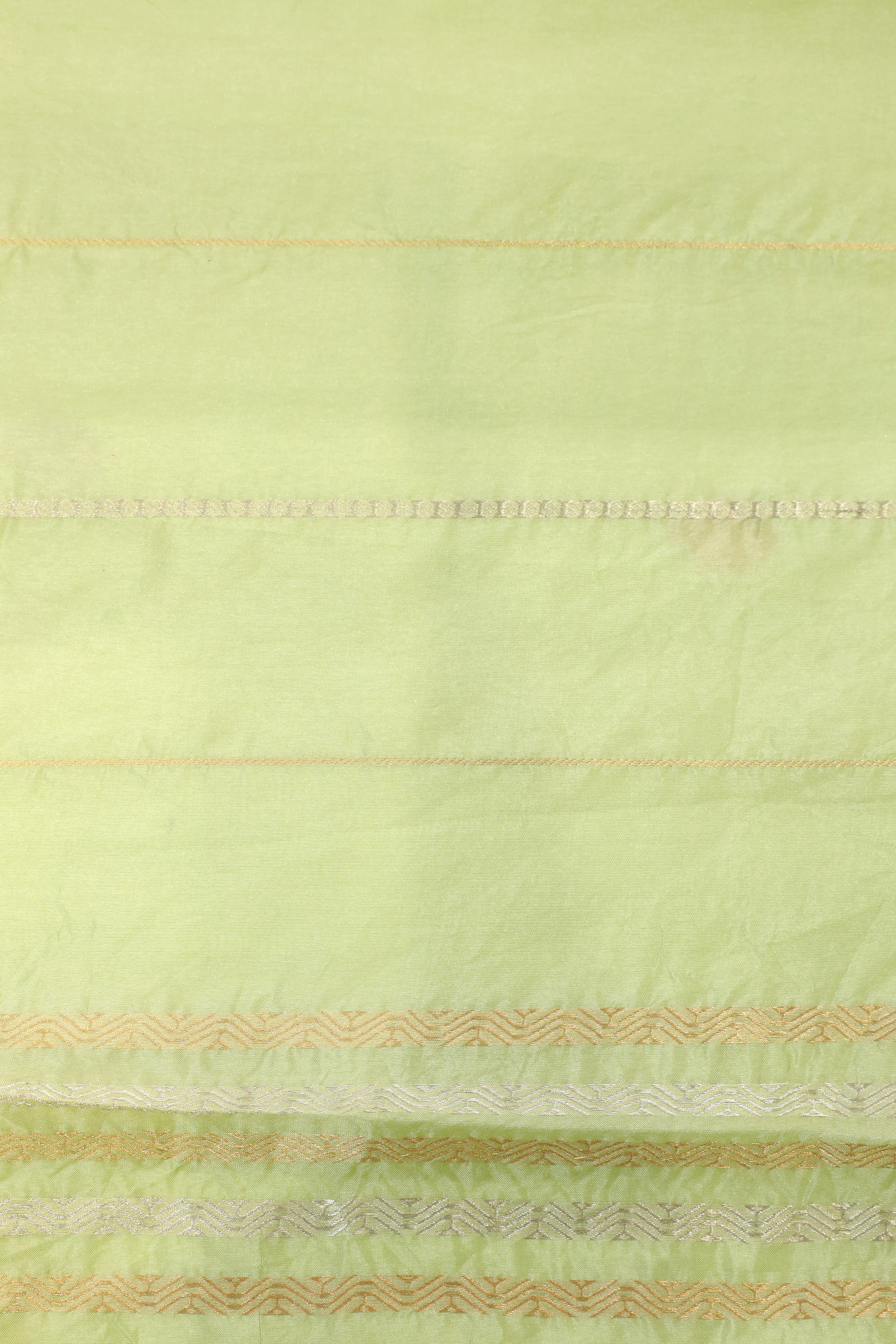 Mint Green Handwoven Pure Banarasi Katan Soft Silk Saree