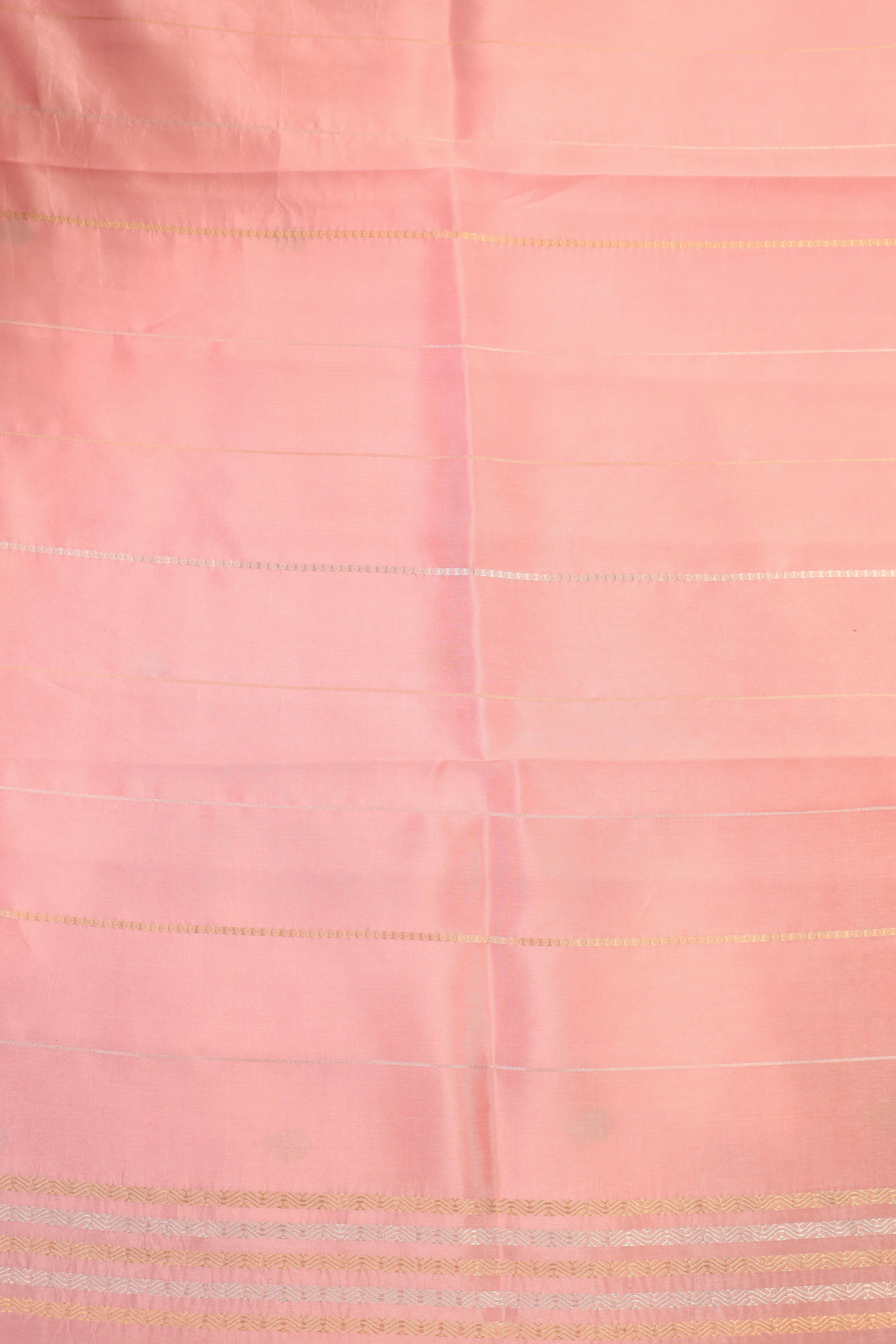 Flamingo Pink Handwoven Pure Banarasi Katan Soft Silk Saree