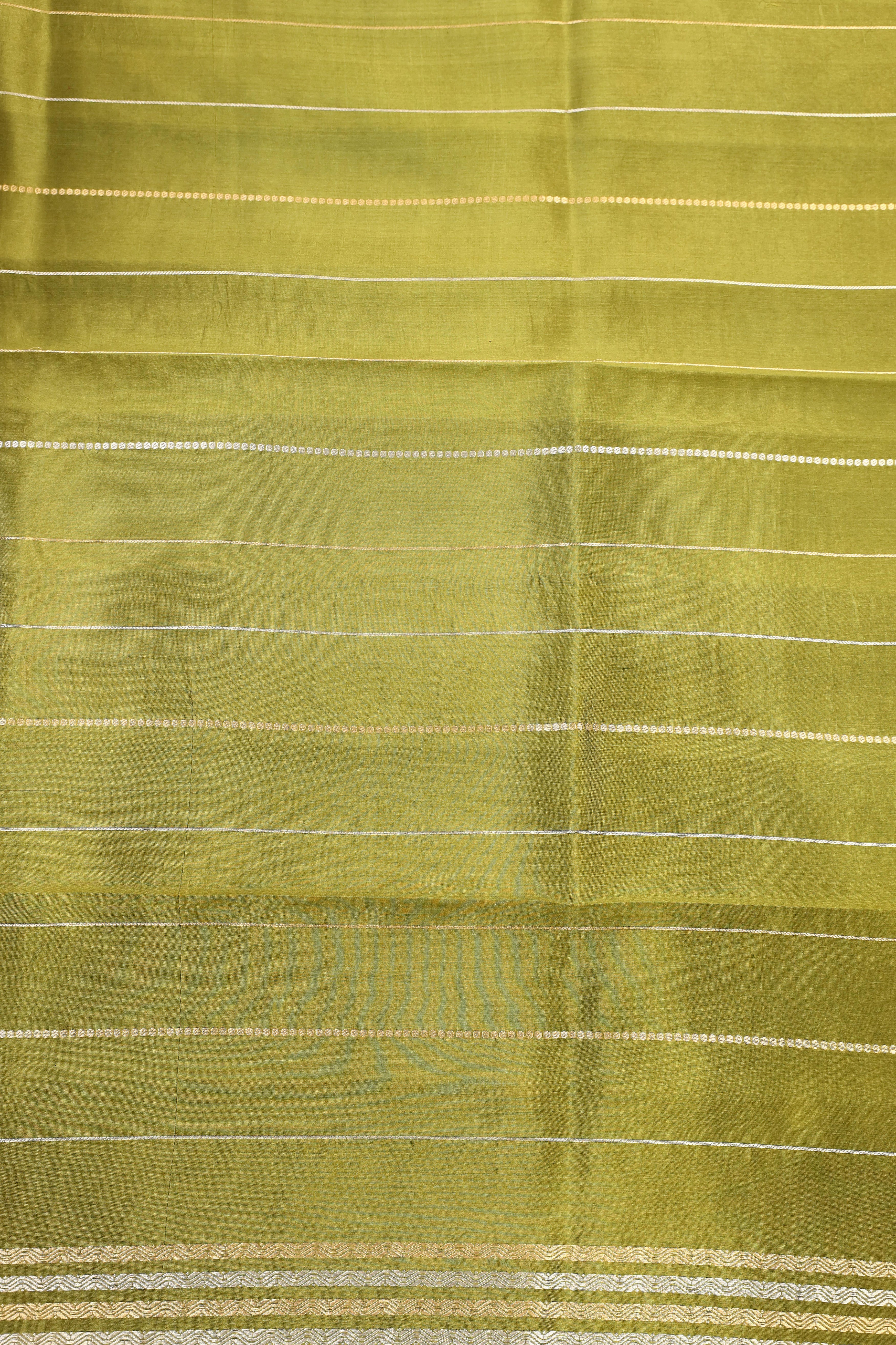 Army Green Handwoven Pure Banarasi Katan Soft Silk Saree
